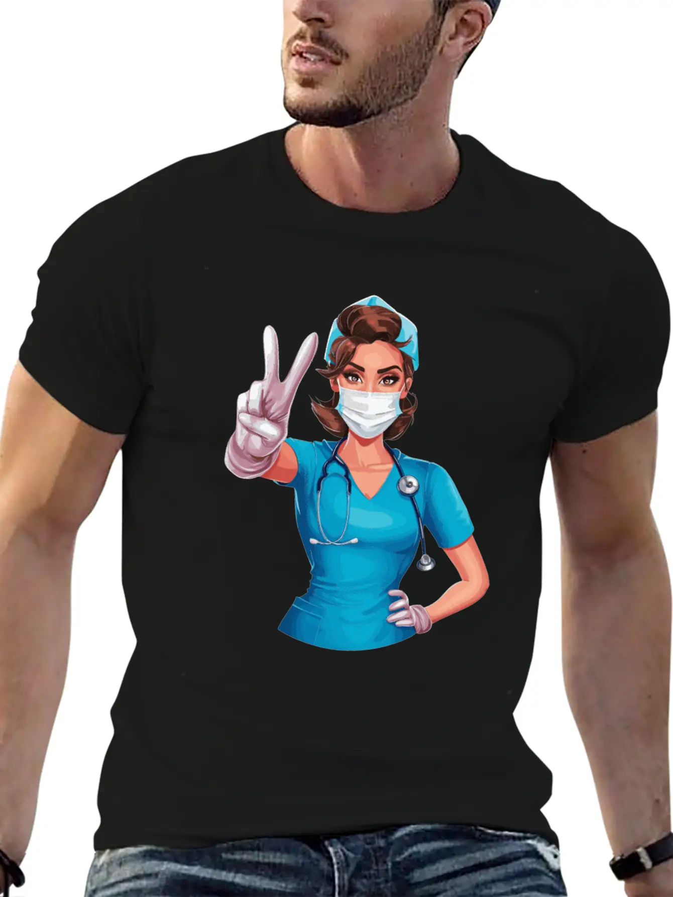 Funny Nurse With Humor Design For A Nurses Simple Everyday Graphic Tee – Lightweight Summer Wear