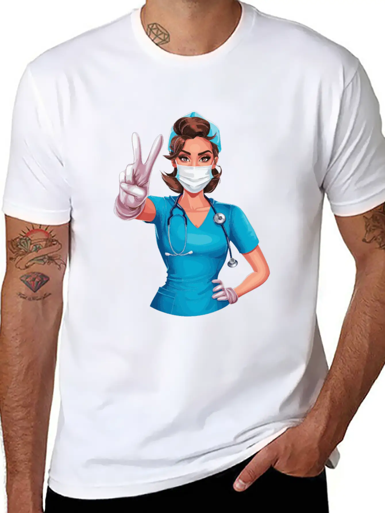 Funny Nurse With Humor Design For A Nurses Simple Everyday Graphic Tee – Lightweight Summer Wear