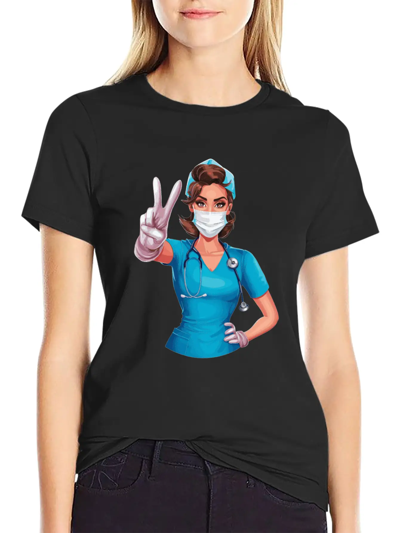 Funny Nurse With Humor Design For A Nurses Simple Everyday Graphic Tee – Lightweight Summer Wear