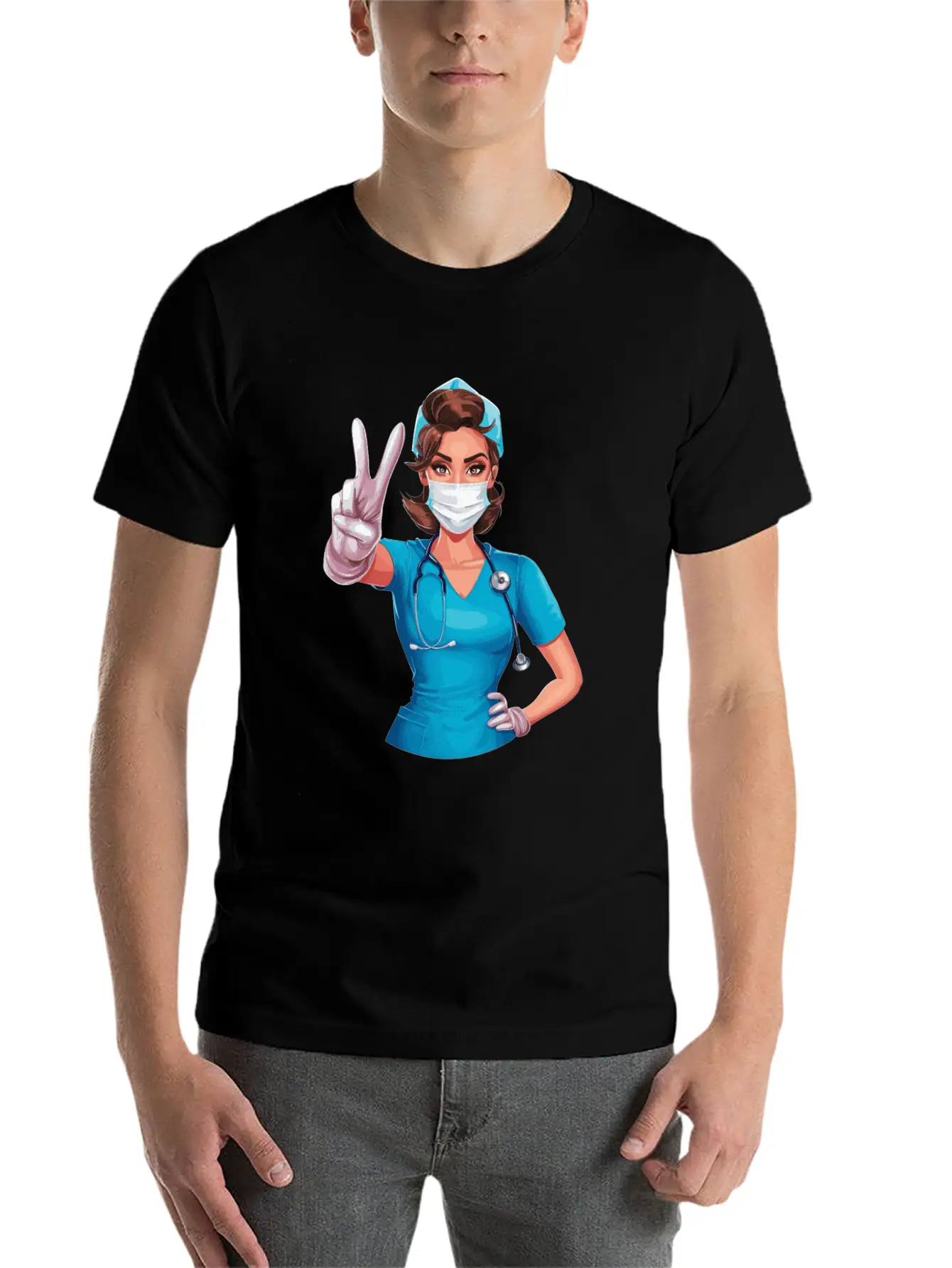 Funny Nurse With Humor Design For A Nurses Simple Everyday Graphic Tee – Lightweight Summer Wear