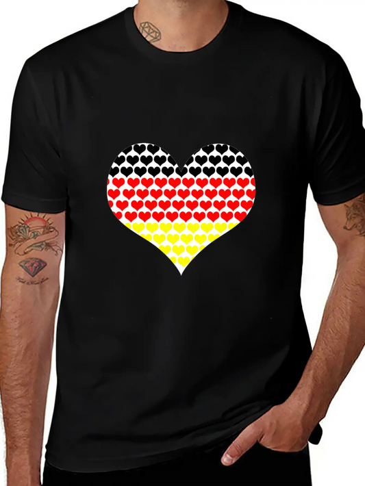 (Germany Flag Heart Shaped) Lightweight Cotton T-Shirt – Daily Comfort Graphic Shirt