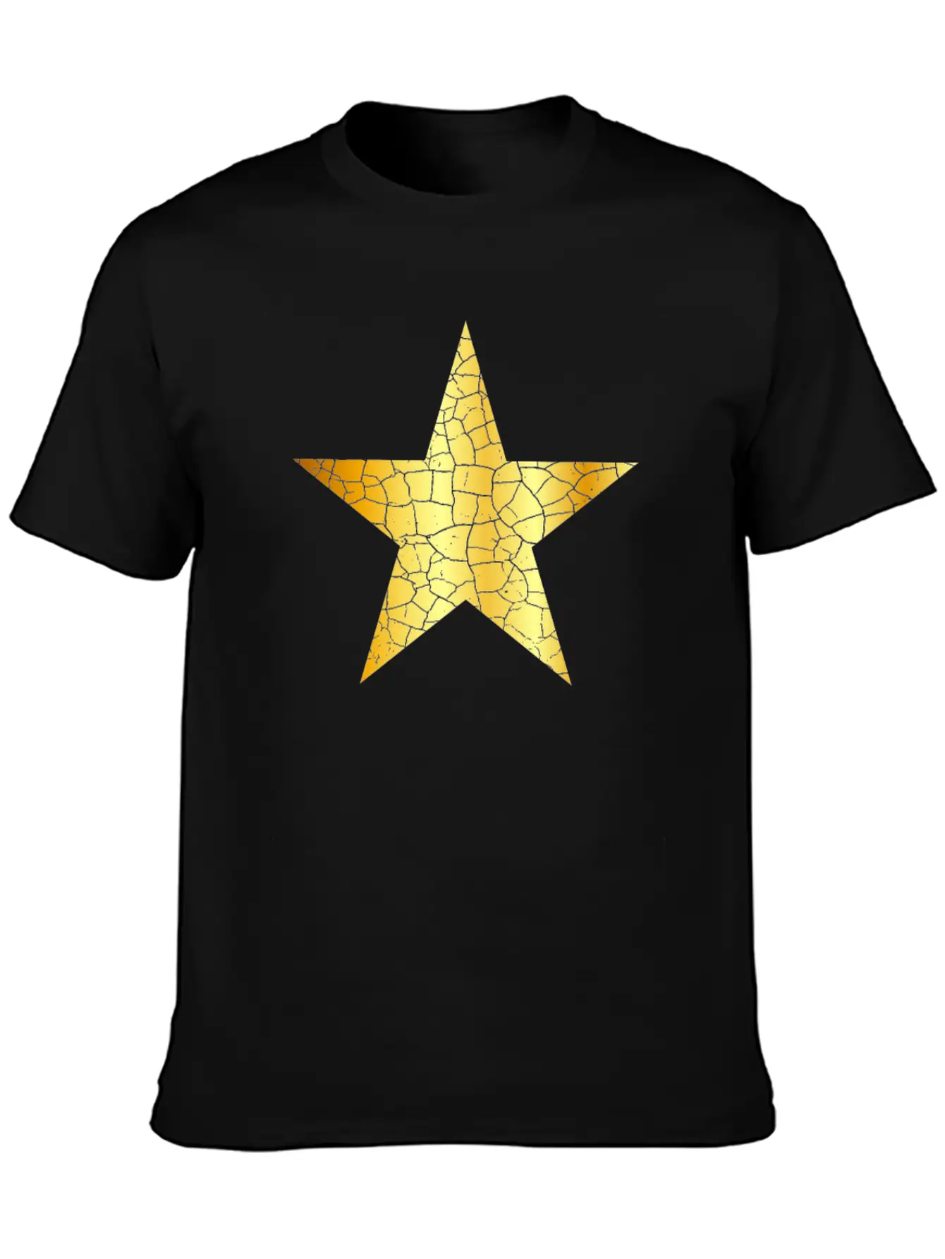 Gold Star - Golden Star VINTAGE Casual Graphic T-Shirt – Simple And Comfortable Daily Wear