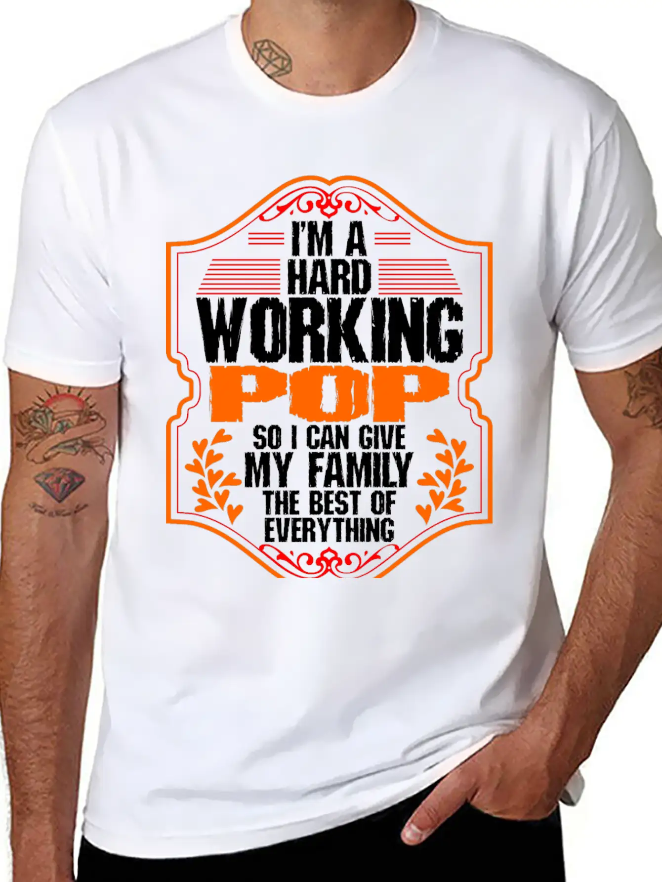 Hard Working Pop Tshirt Essential Unisex Summer Tee – Soft Cotton Casual Fit