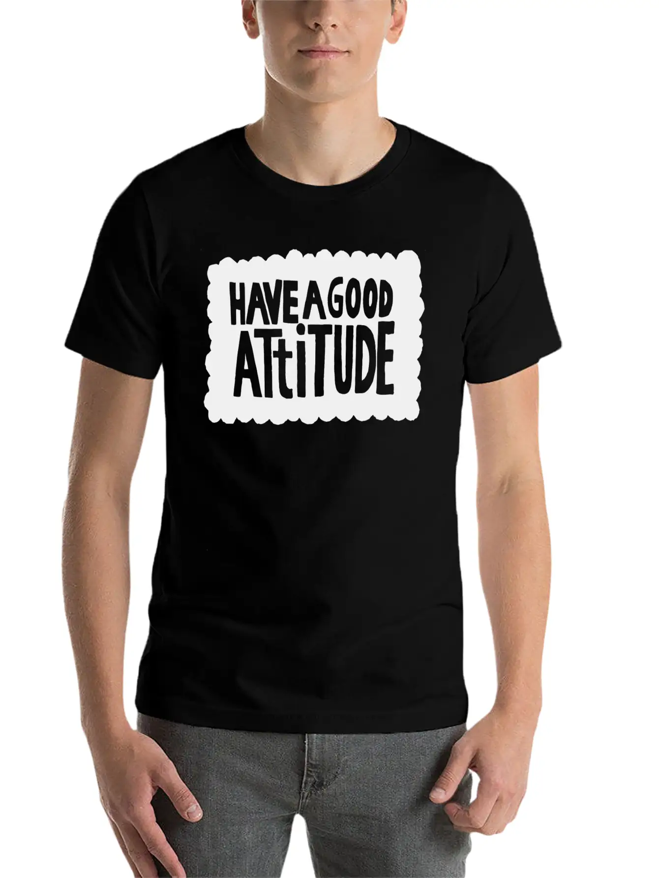 Have A Good Attitude Casual Graphic T-Shirt – Simple And Comfortable Daily Wear