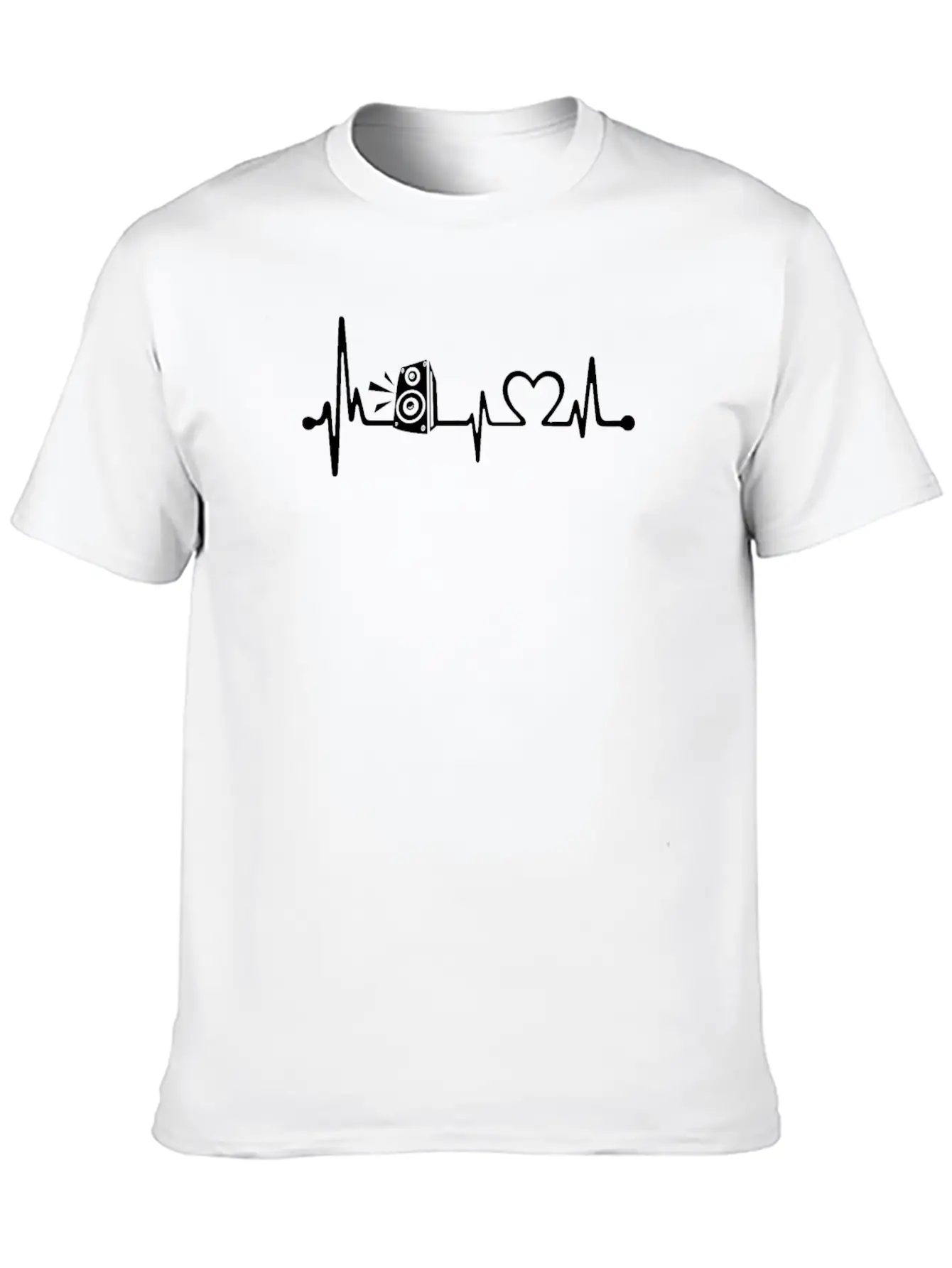 Heartbeat Speaker Heart Beat Music Lover Unisex Short Sleeve Soft Cotton T-Shirt – Casual Everyday Wear