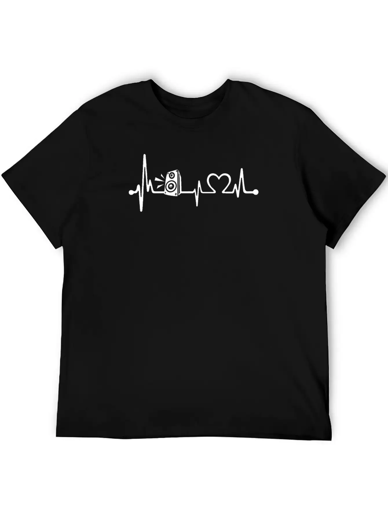 Heartbeat Speaker Heart Beat Music Lover Unisex Short Sleeve Soft Cotton T-Shirt – Casual Everyday Wear
