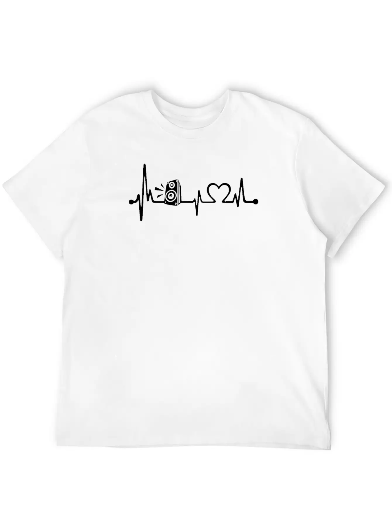 Heartbeat Speaker Heart Beat Music Lover Unisex Short Sleeve Soft Cotton T-Shirt – Casual Everyday Wear