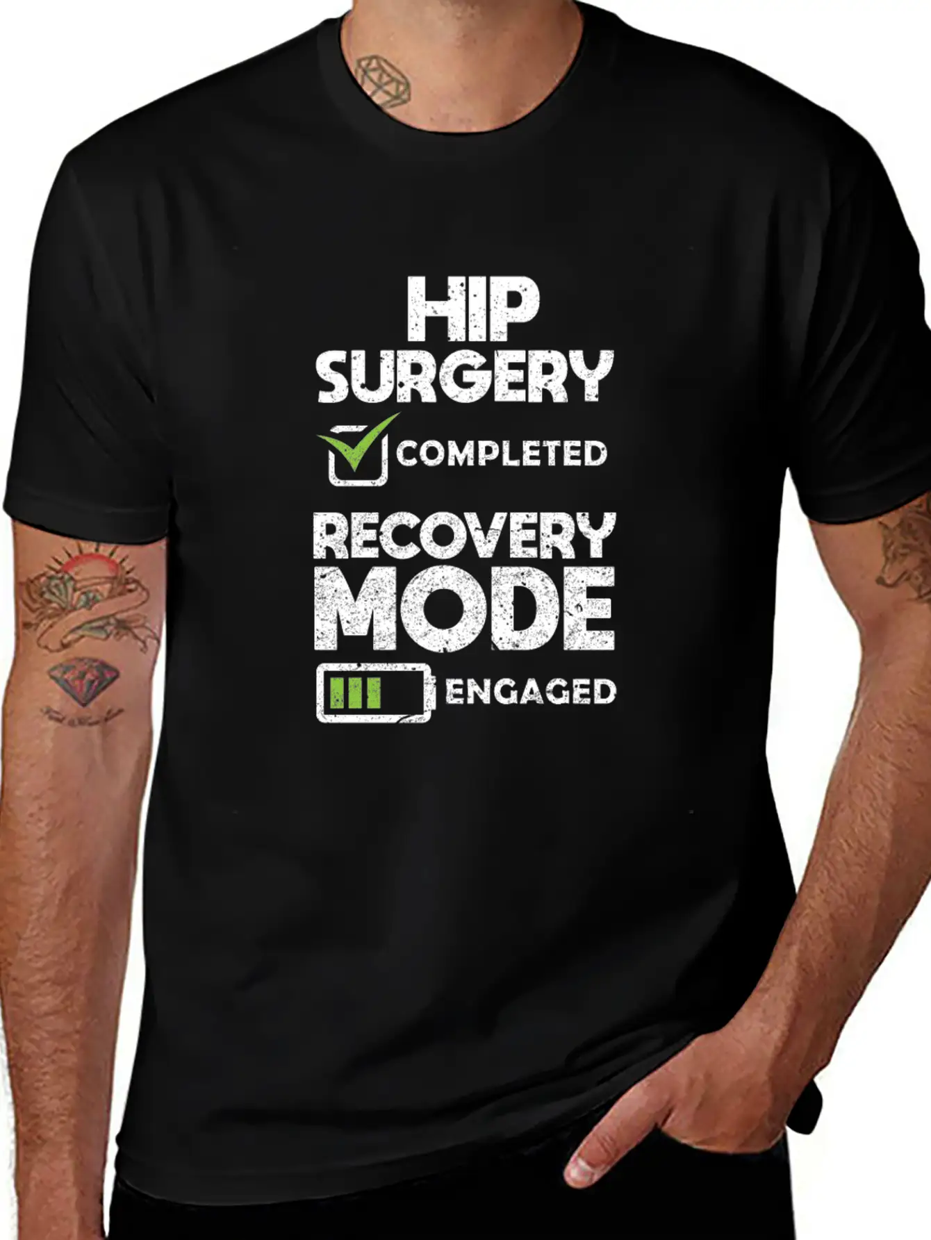 Hip Surgery Completed Recovery Mode Engaged Simple Everyday Graphic Tee – Lightweight Summer Wear
