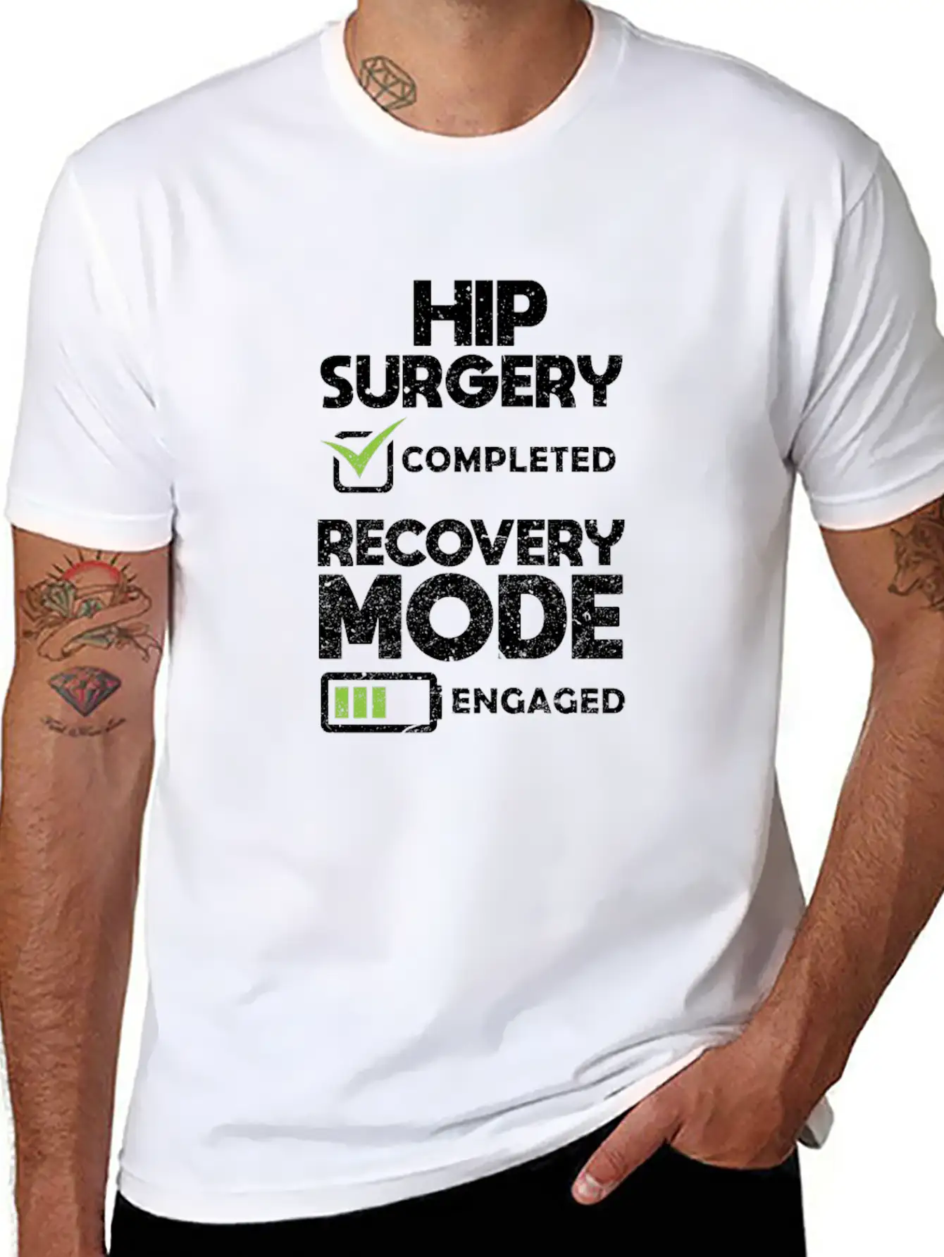 Hip Surgery Completed Recovery Mode Engaged Simple Everyday Graphic Tee – Lightweight Summer Wear