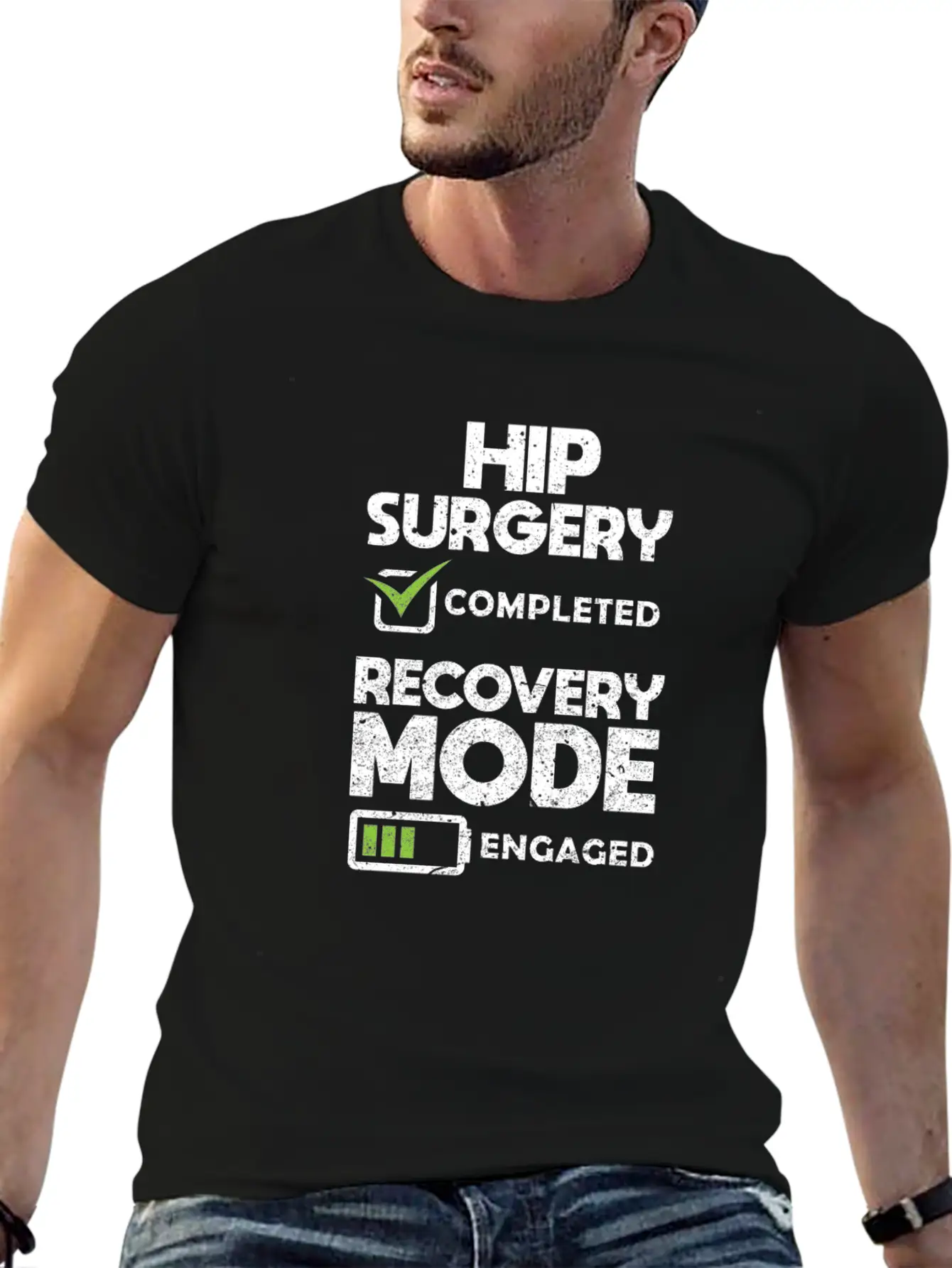 Hip Surgery Completed Recovery Mode Engaged Simple Everyday Graphic Tee – Lightweight Summer Wear