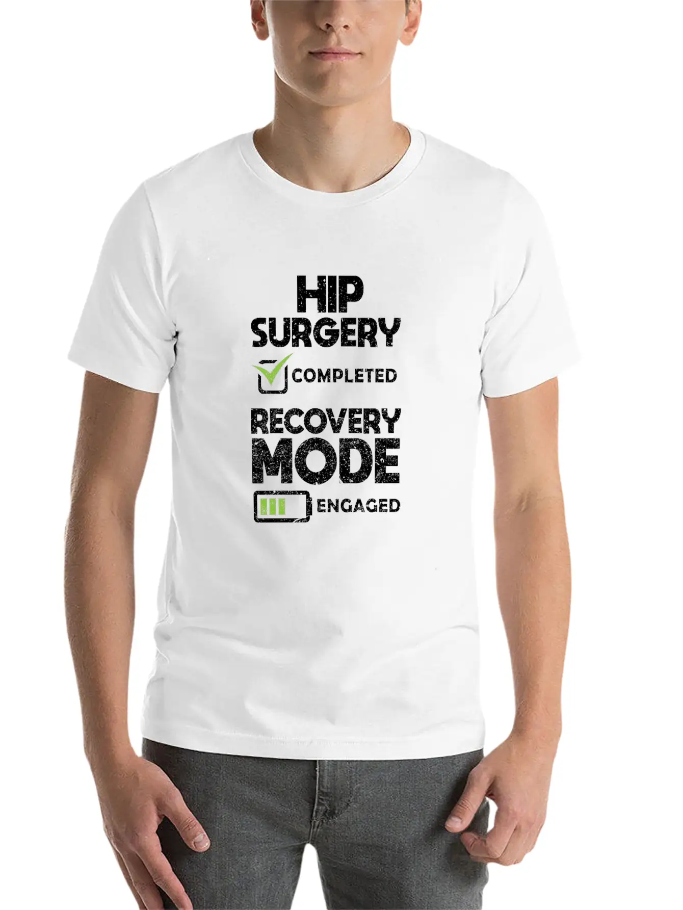 Hip Surgery Completed Recovery Mode Engaged Simple Everyday Graphic Tee – Lightweight Summer Wear