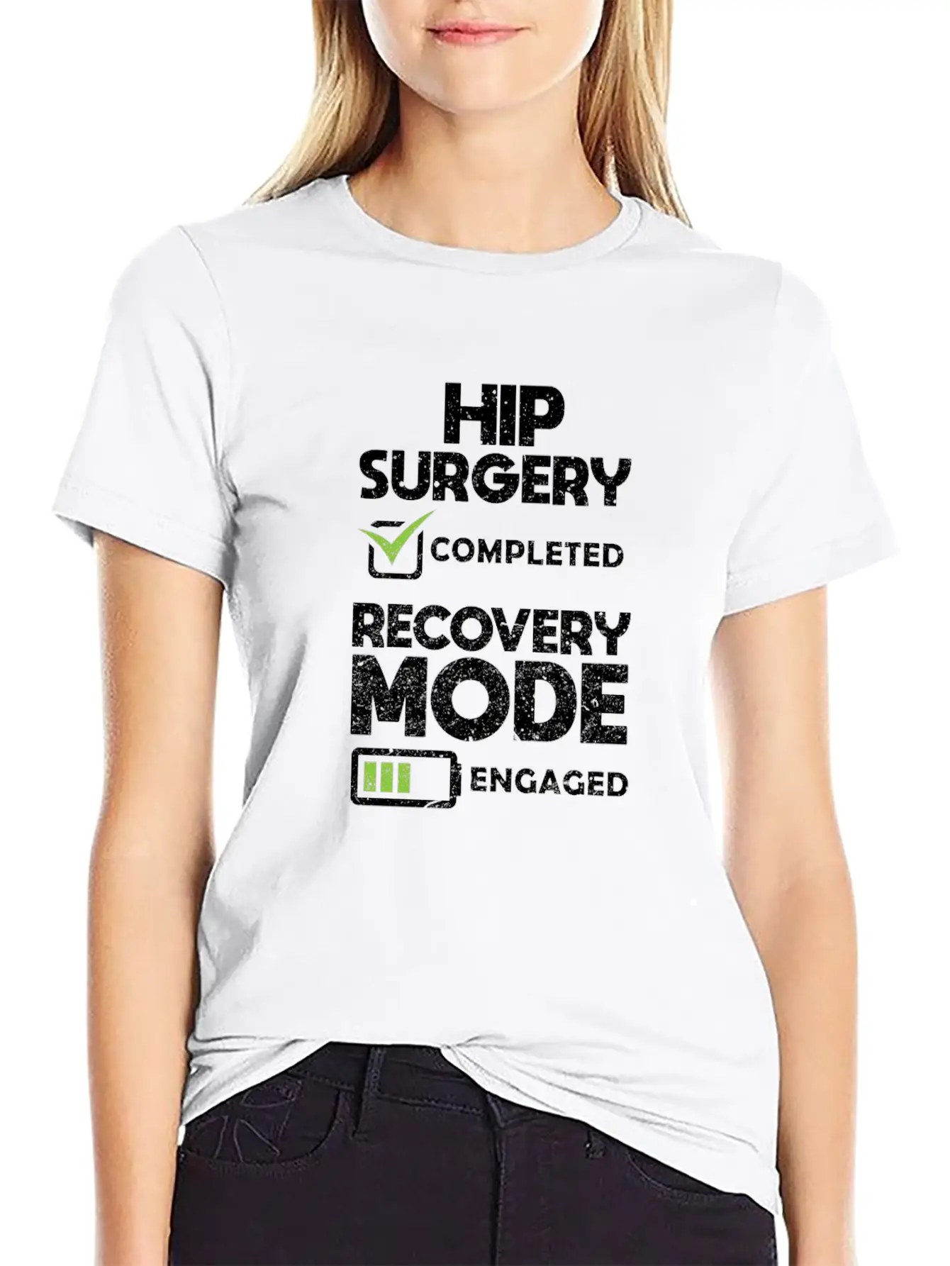Hip Surgery Completed Recovery Mode Engaged Simple Everyday Graphic Tee – Lightweight Summer Wear