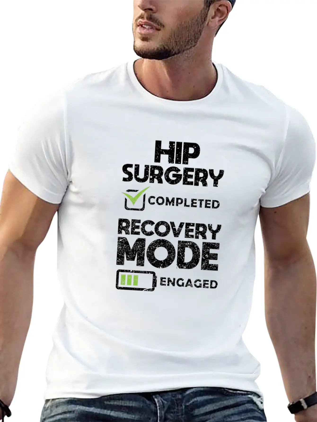 Hip Surgery Completed Recovery Mode Engaged Simple Everyday Graphic Tee – Lightweight Summer Wear