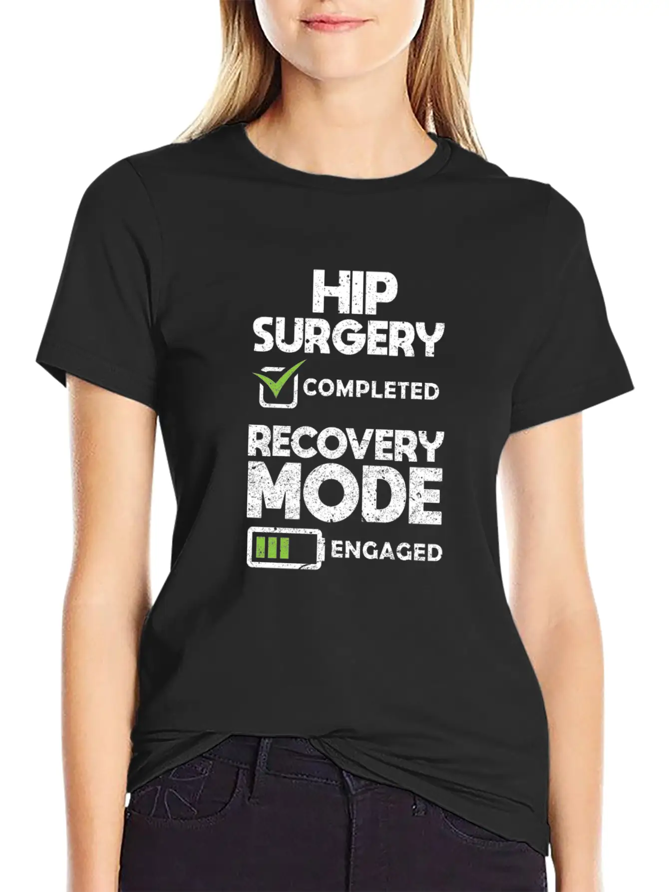 Hip Surgery Completed Recovery Mode Engaged Simple Everyday Graphic Tee – Lightweight Summer Wear