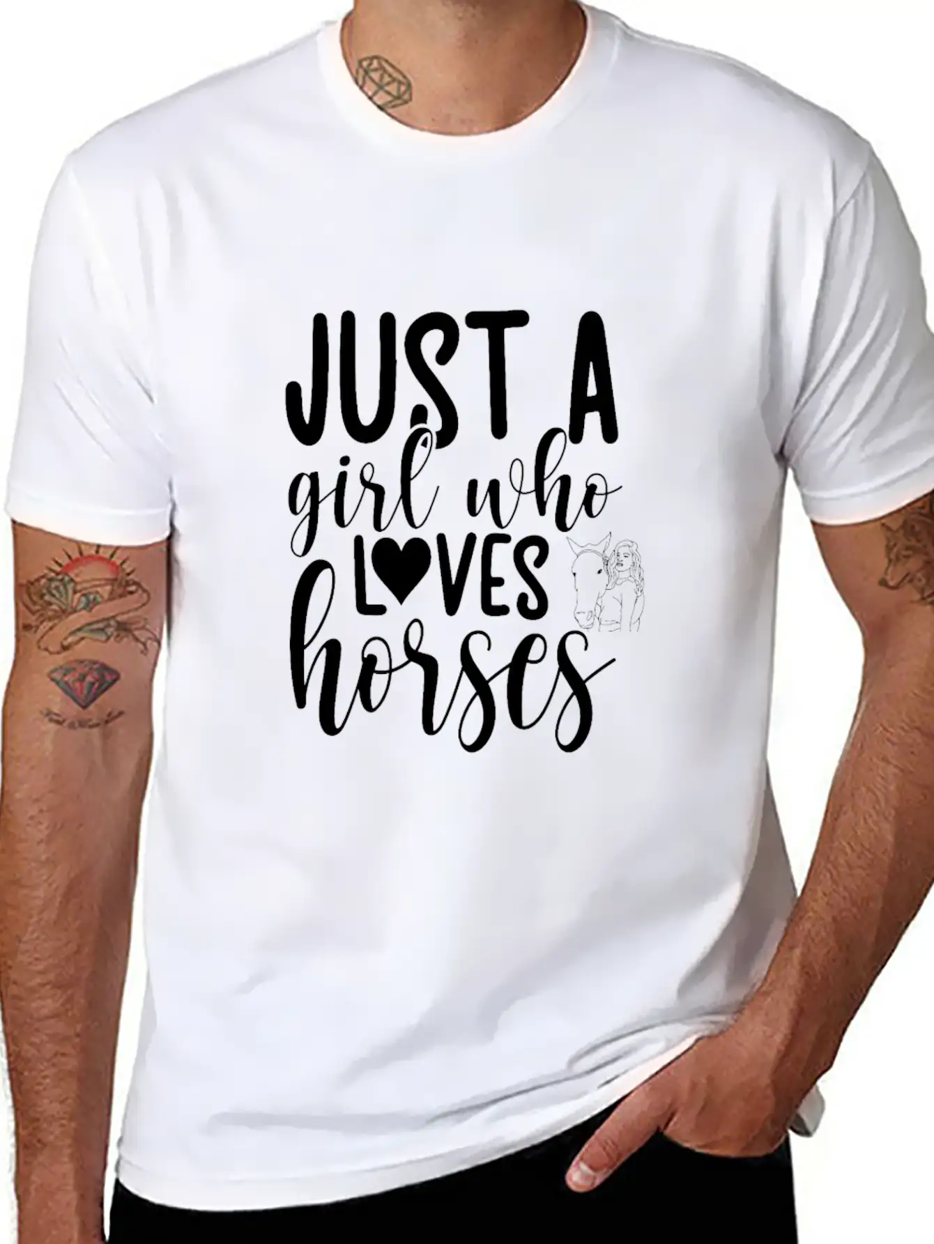 Horse, Horses Lover Design, Quote Sayings Essential Unisex Summer Tee – Soft Cotton Casual Fit