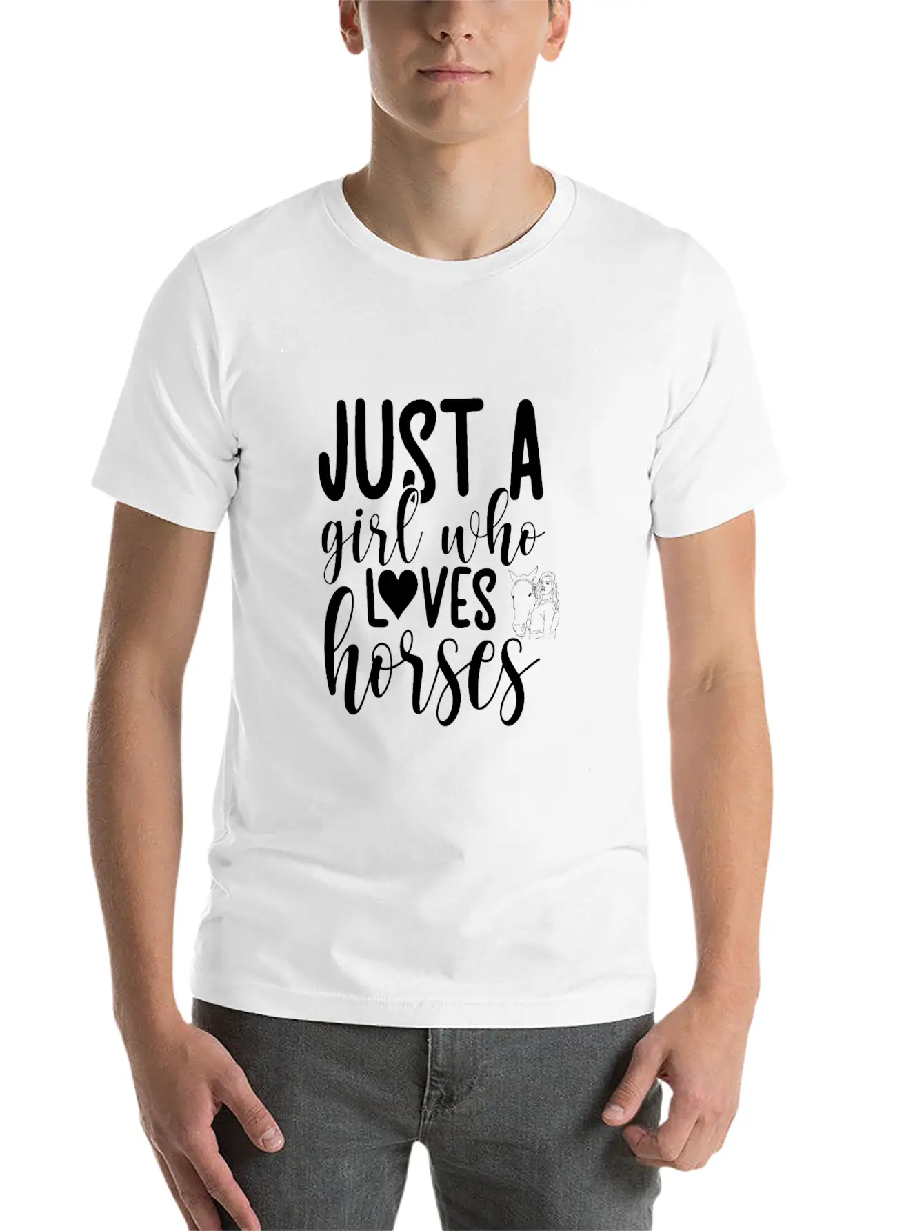Horse, Horses Lover Design, Quote Sayings Essential Unisex Summer Tee – Soft Cotton Casual Fit