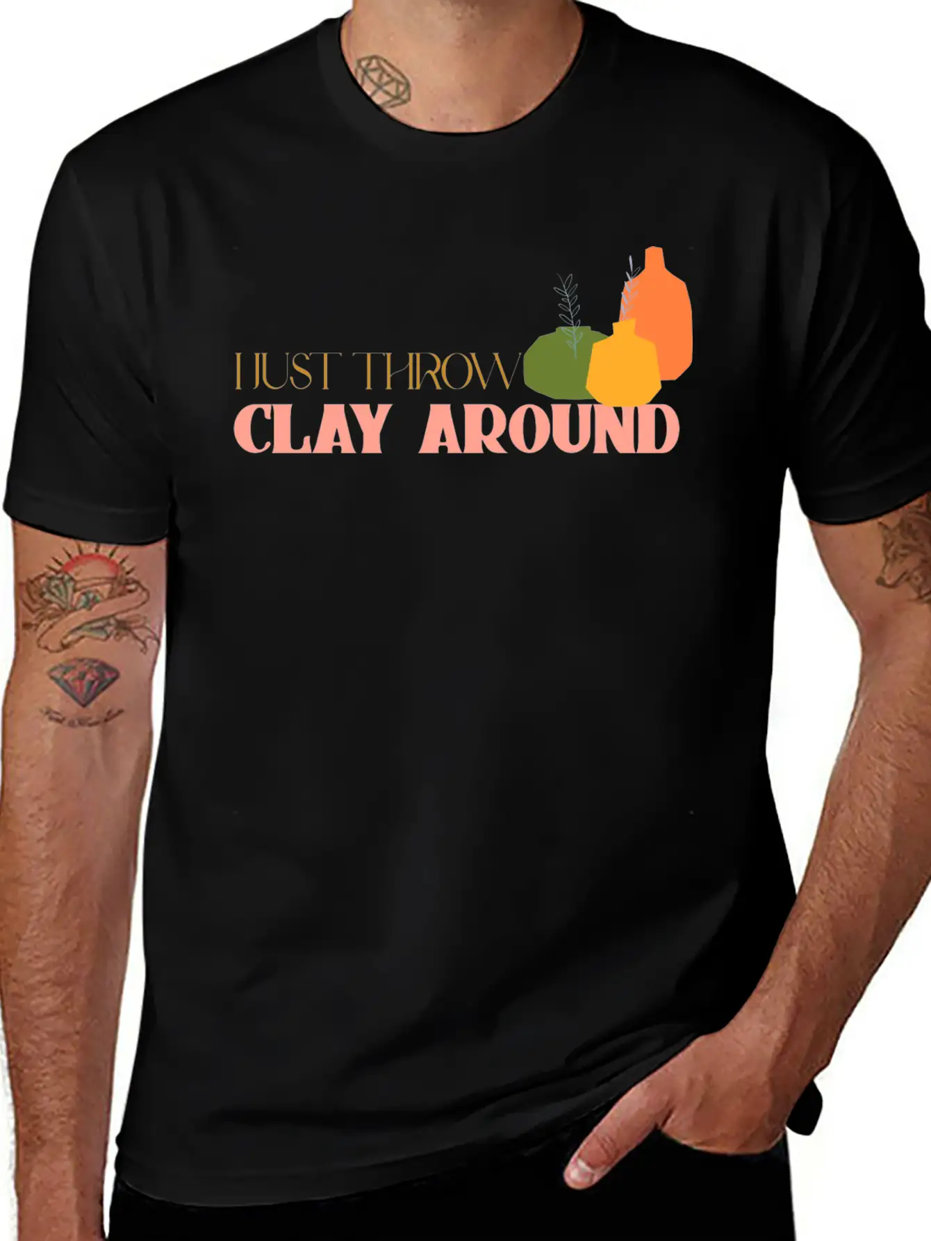 I Just Throw Clay Around Essential Unisex Summer Tee – Soft Cotton Casual Fit