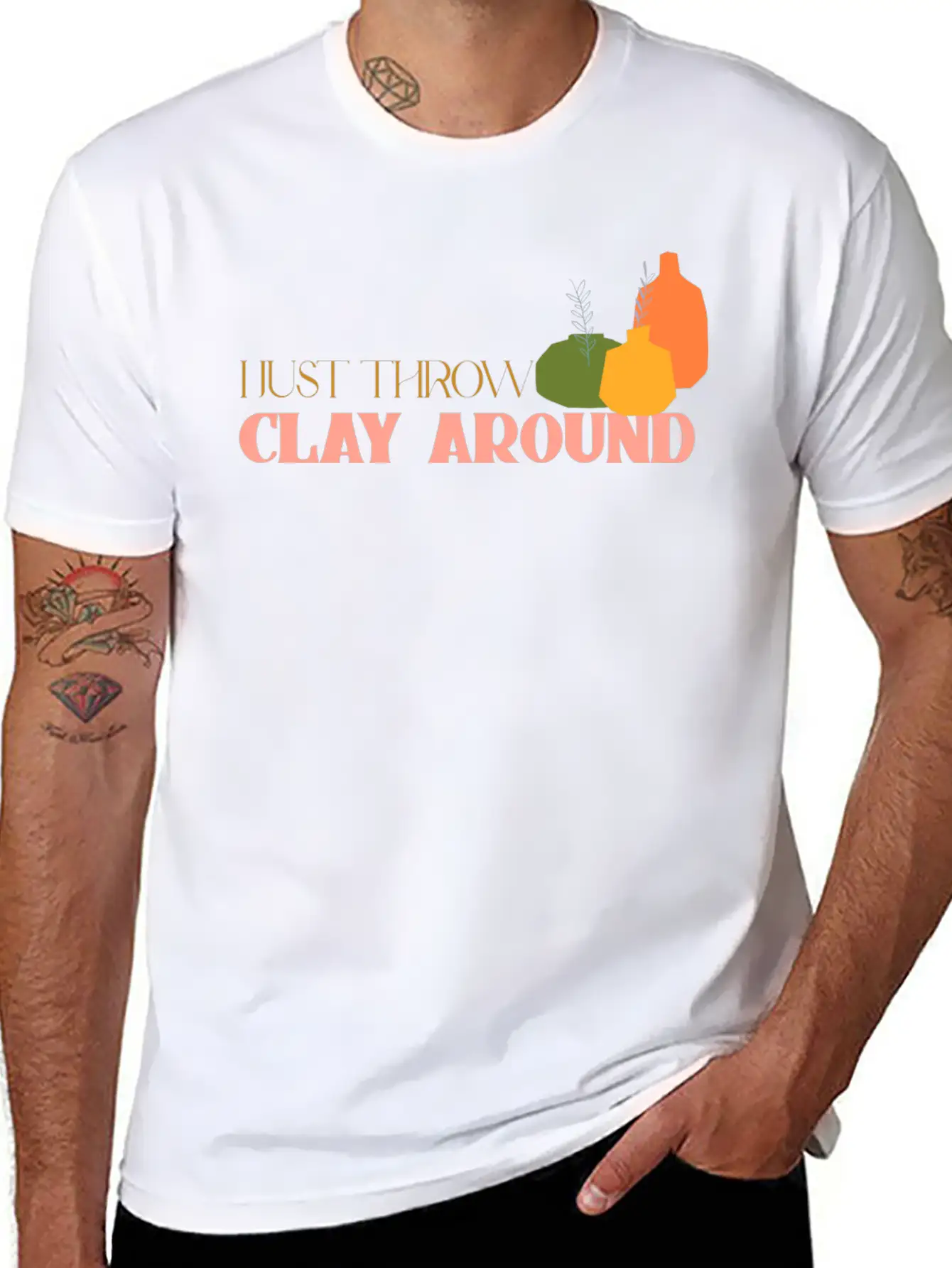 I Just Throw Clay Around Essential Unisex Summer Tee – Soft Cotton Casual Fit