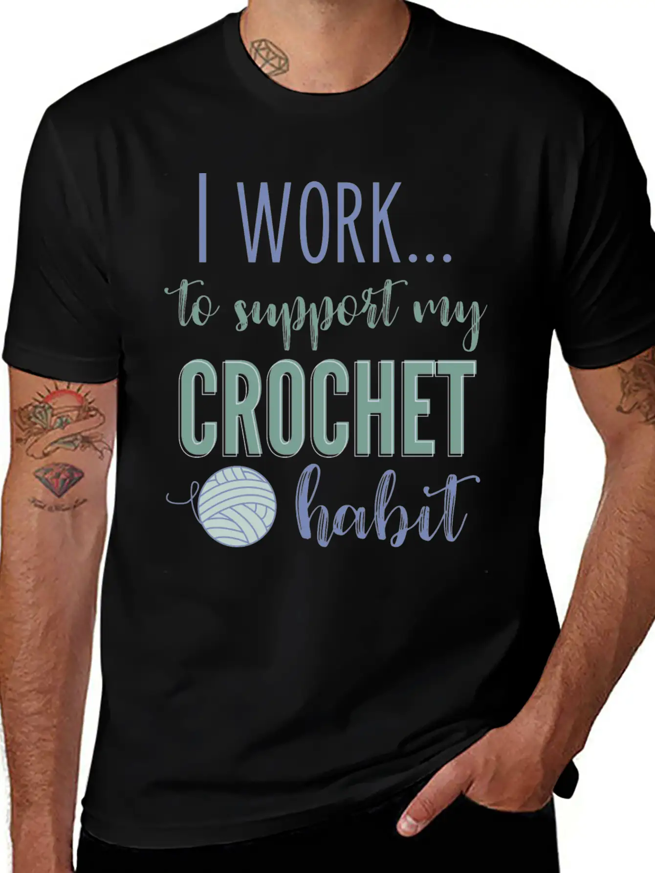 I Work To Support My Crochet Habit Classic Cotton Tee – Unisex Comfort For Any Season