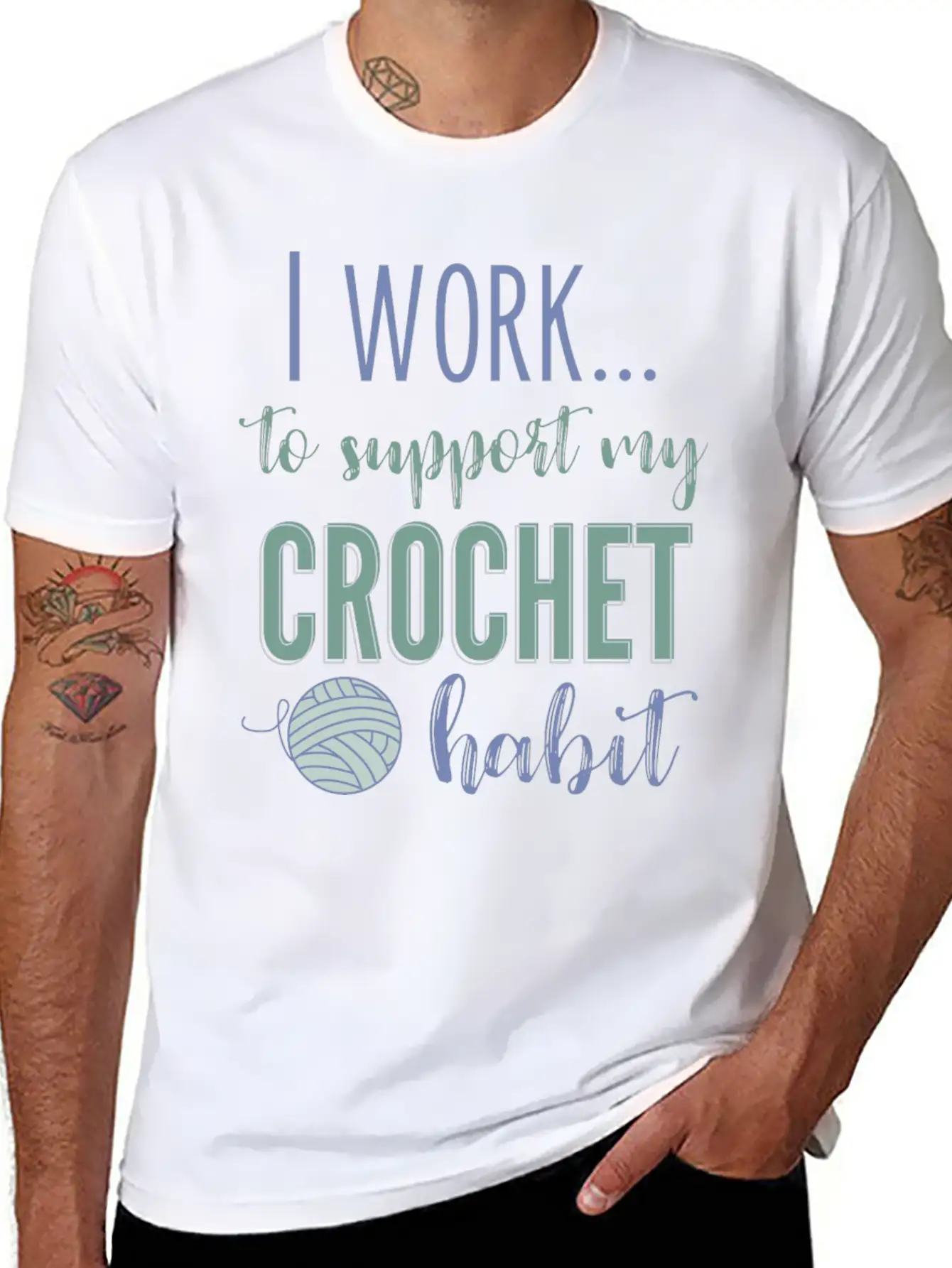 I Work To Support My Crochet Habit Classic Cotton Tee – Unisex Comfort For Any Season