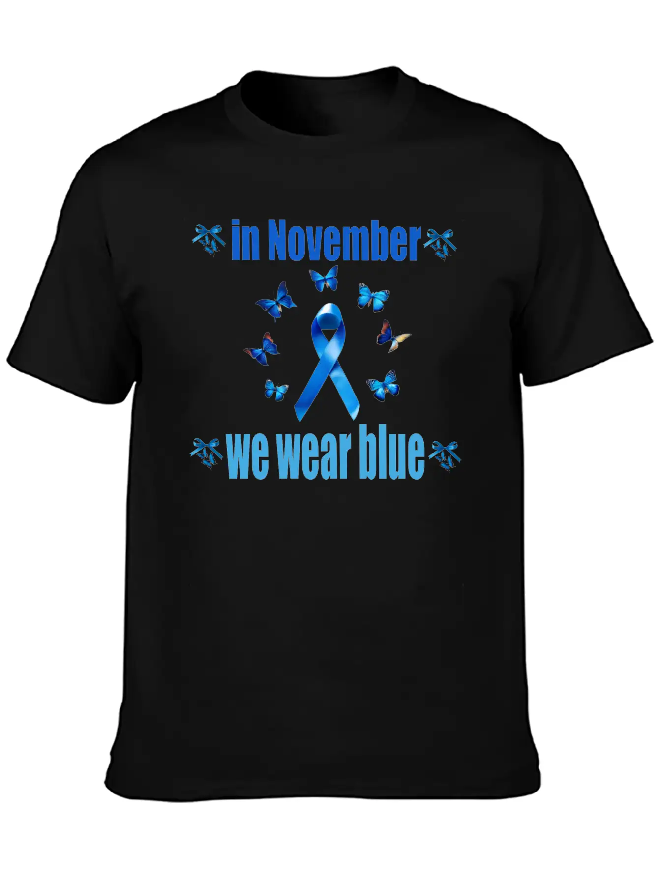 In November We Wear Blue Casual Graphic T-Shirt – Simple And Comfortable Daily Wear