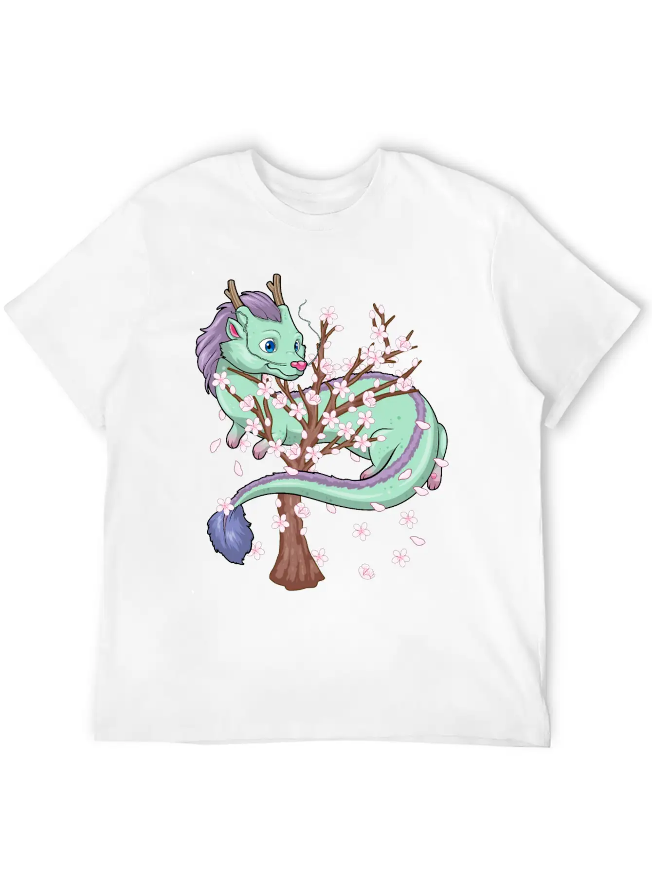Japanese Sakura Dragon Cherry Blossom Sakura Flowe Classic Cotton Tee – Unisex Comfort For Any Season