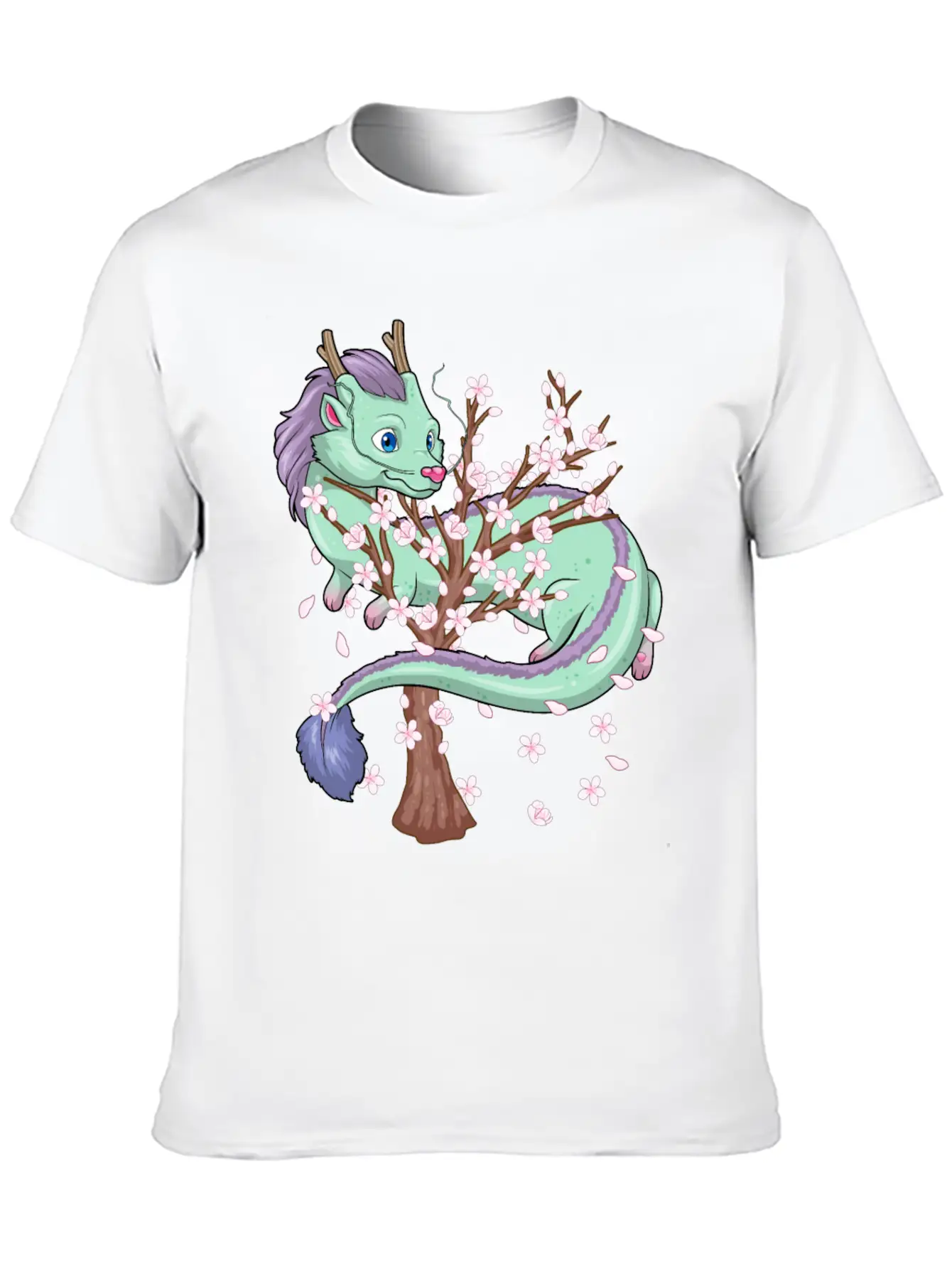Japanese Sakura Dragon Cherry Blossom Sakura Flowe Classic Cotton Tee – Unisex Comfort For Any Season
