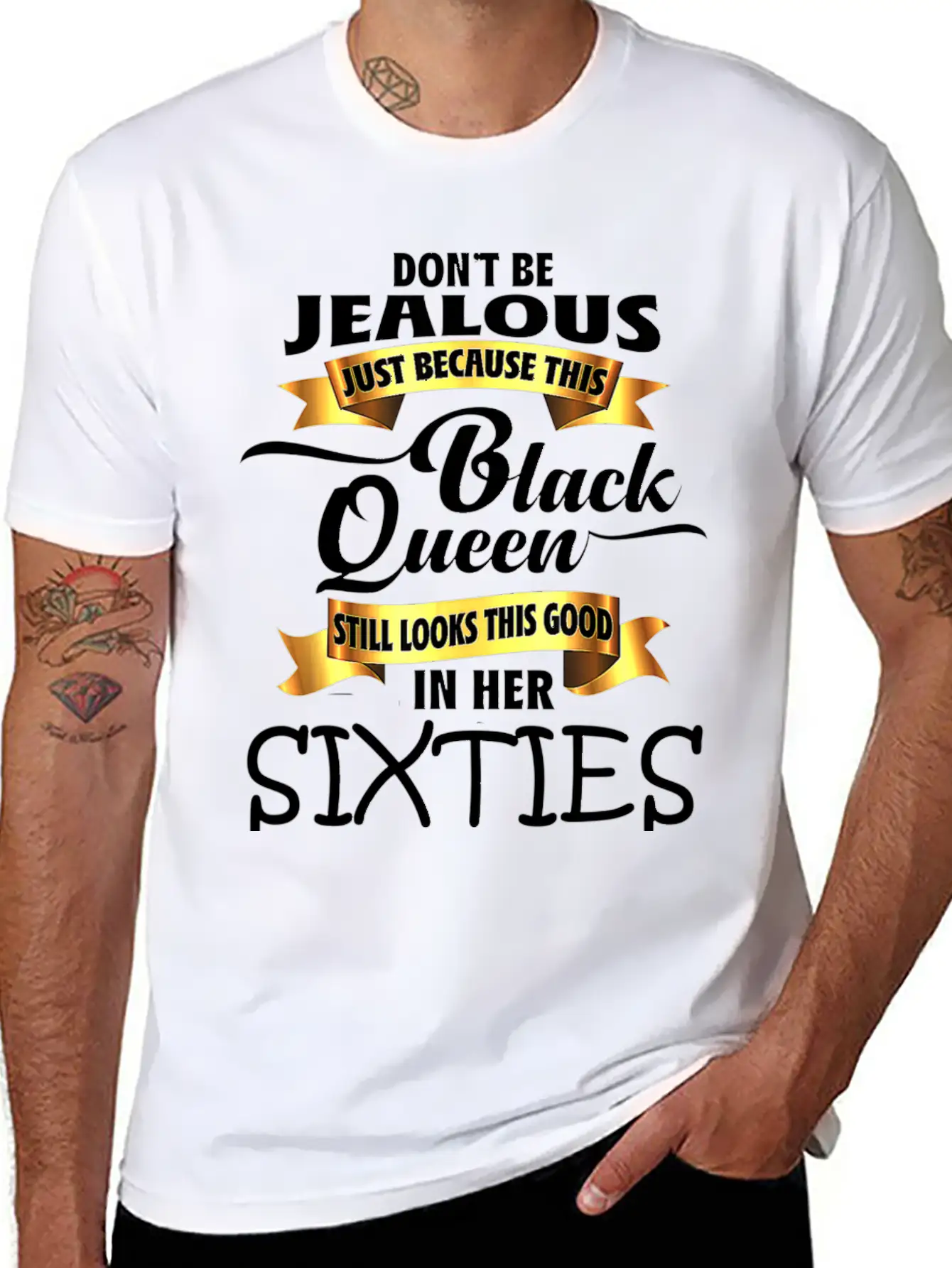 Jealous Queen Sixties Black History Gift Political Casual Graphic T-Shirt – Simple And Comfortable Daily Wear