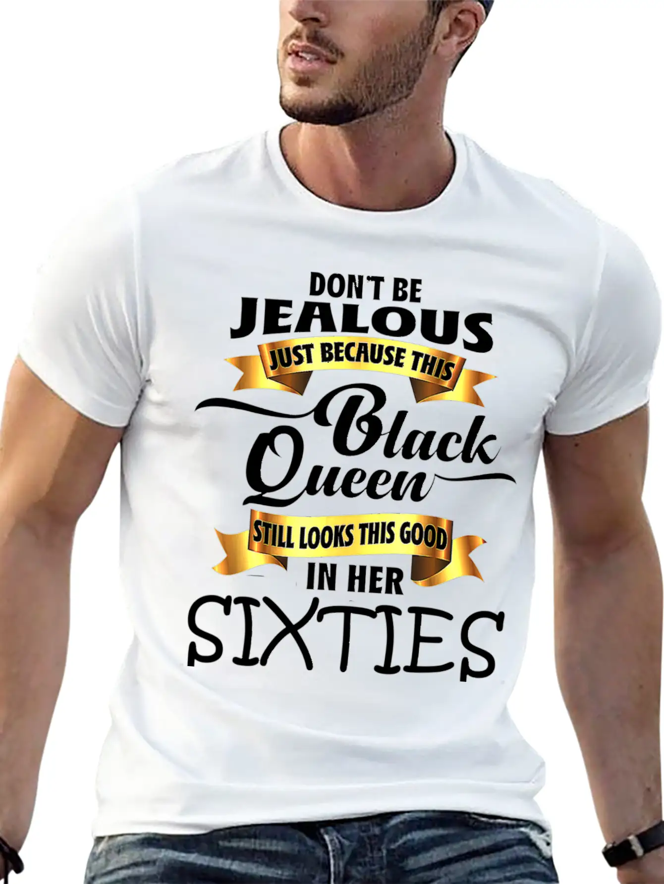 Jealous Queen Sixties Black History Gift Political Casual Graphic T-Shirt – Simple And Comfortable Daily Wear