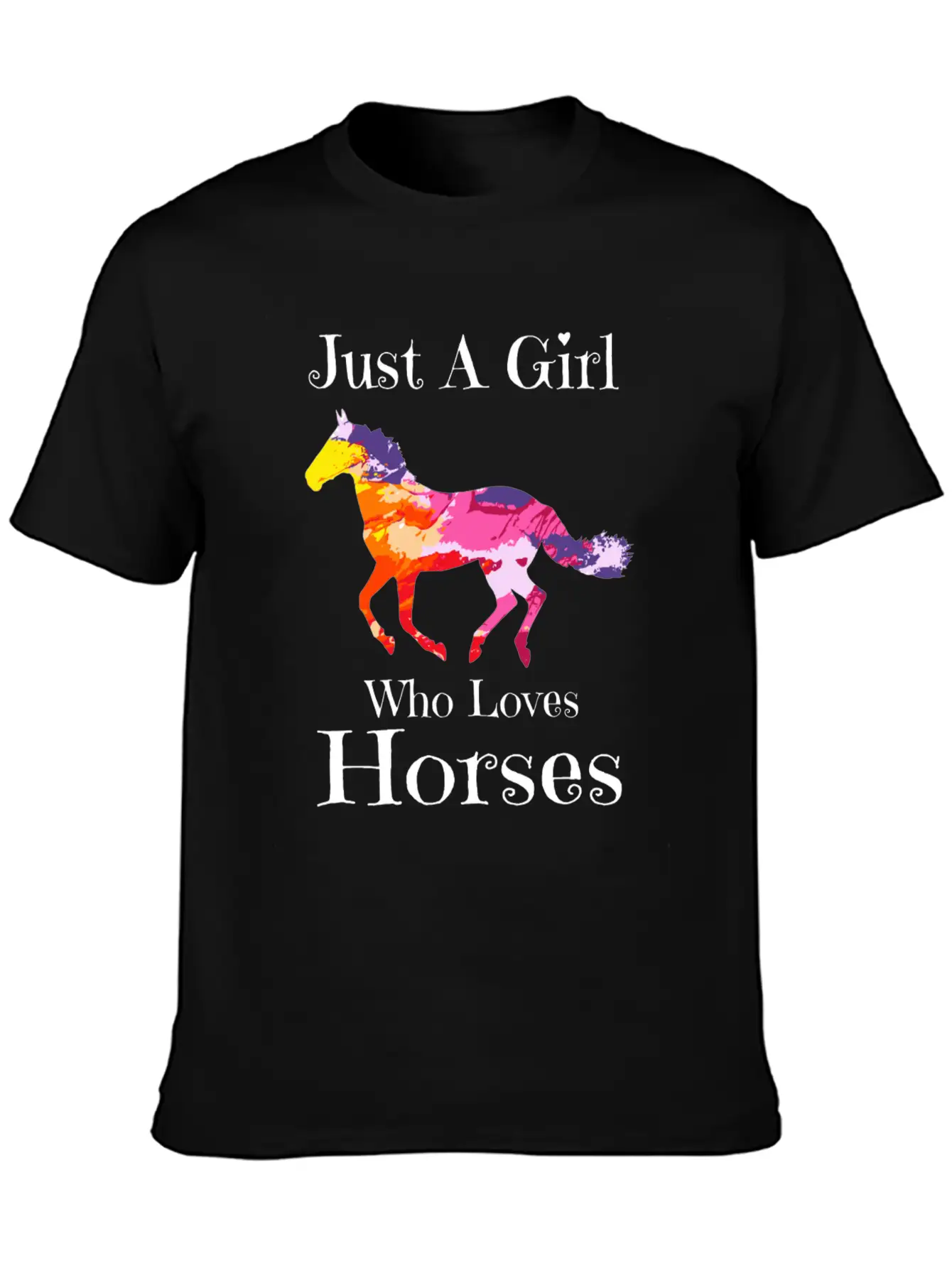 Just A Girl Who Loves Horses Horse Riding Girls Te Casual Graphic T-Shirt – Simple And Comfortable Daily Wear