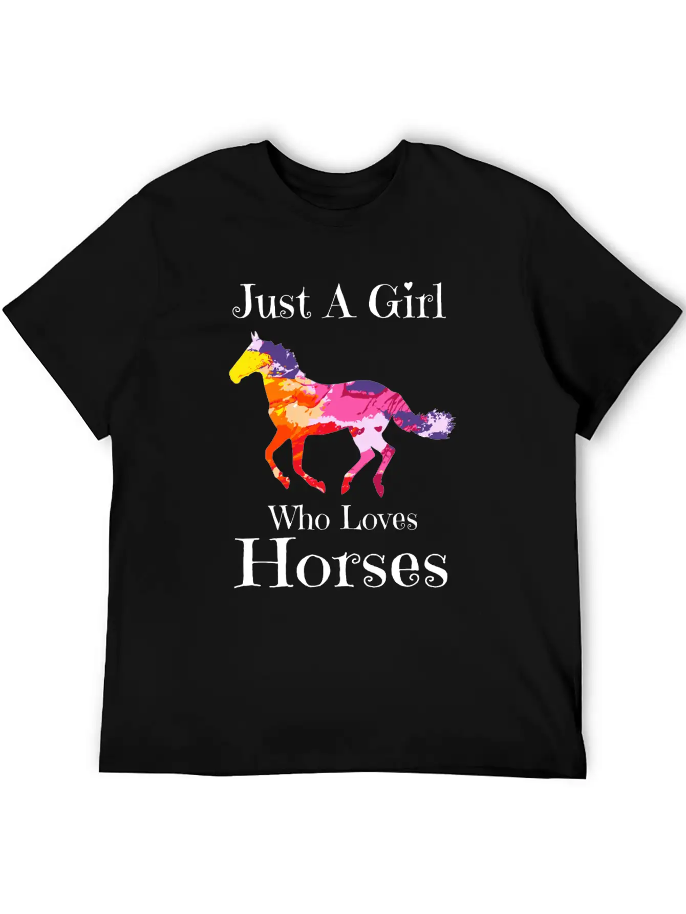 Just A Girl Who Loves Horses Horse Riding Girls Te Casual Graphic T-Shirt – Simple And Comfortable Daily Wear