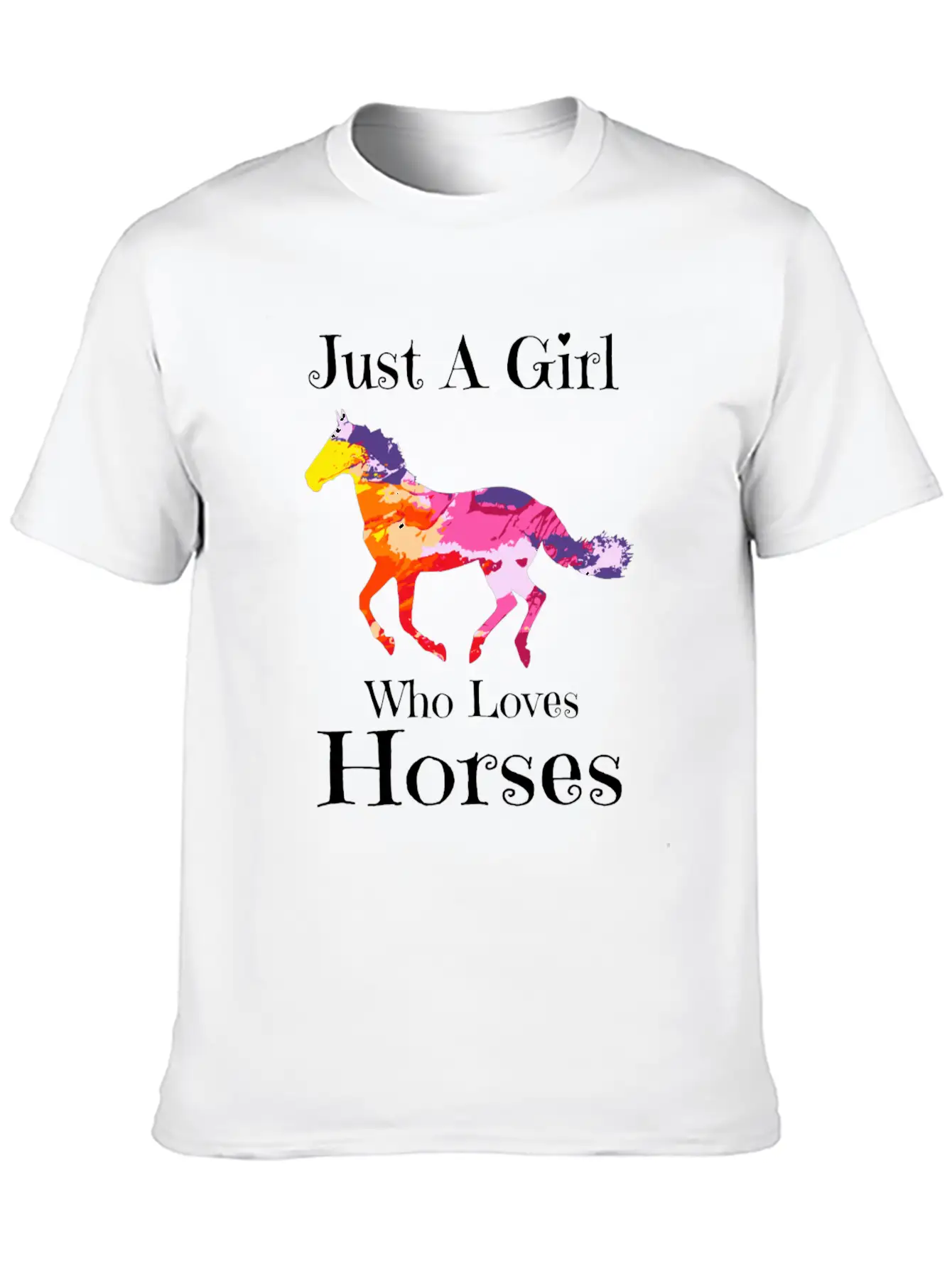 Just A Girl Who Loves Horses Horse Riding Girls Te Casual Graphic T-Shirt – Simple And Comfortable Daily Wear