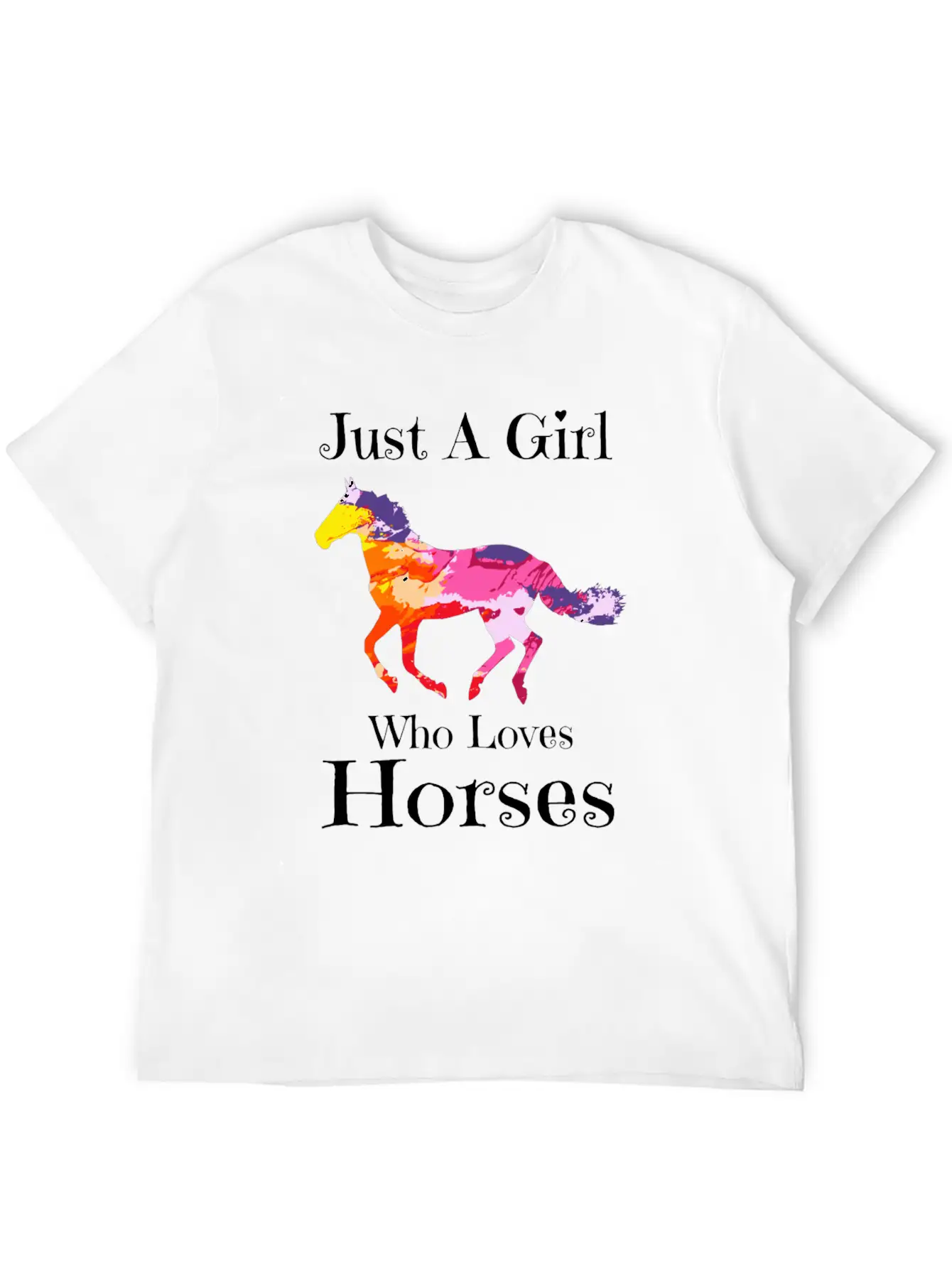 Just A Girl Who Loves Horses Horse Riding Girls Te Casual Graphic T-Shirt – Simple And Comfortable Daily Wear