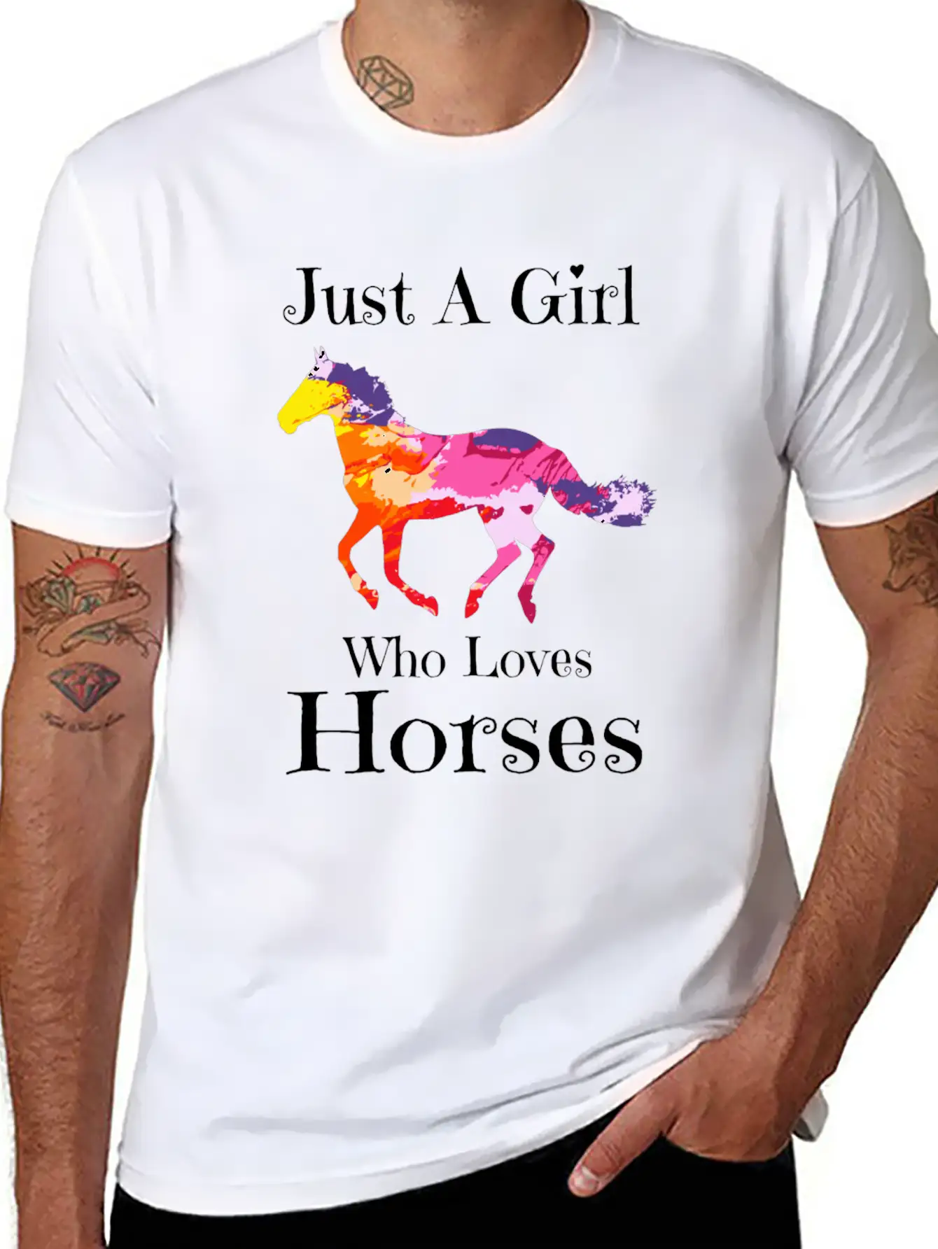Just A Girl Who Loves Horses Horse Riding Girls Te Casual Graphic T-Shirt – Simple And Comfortable Daily Wear