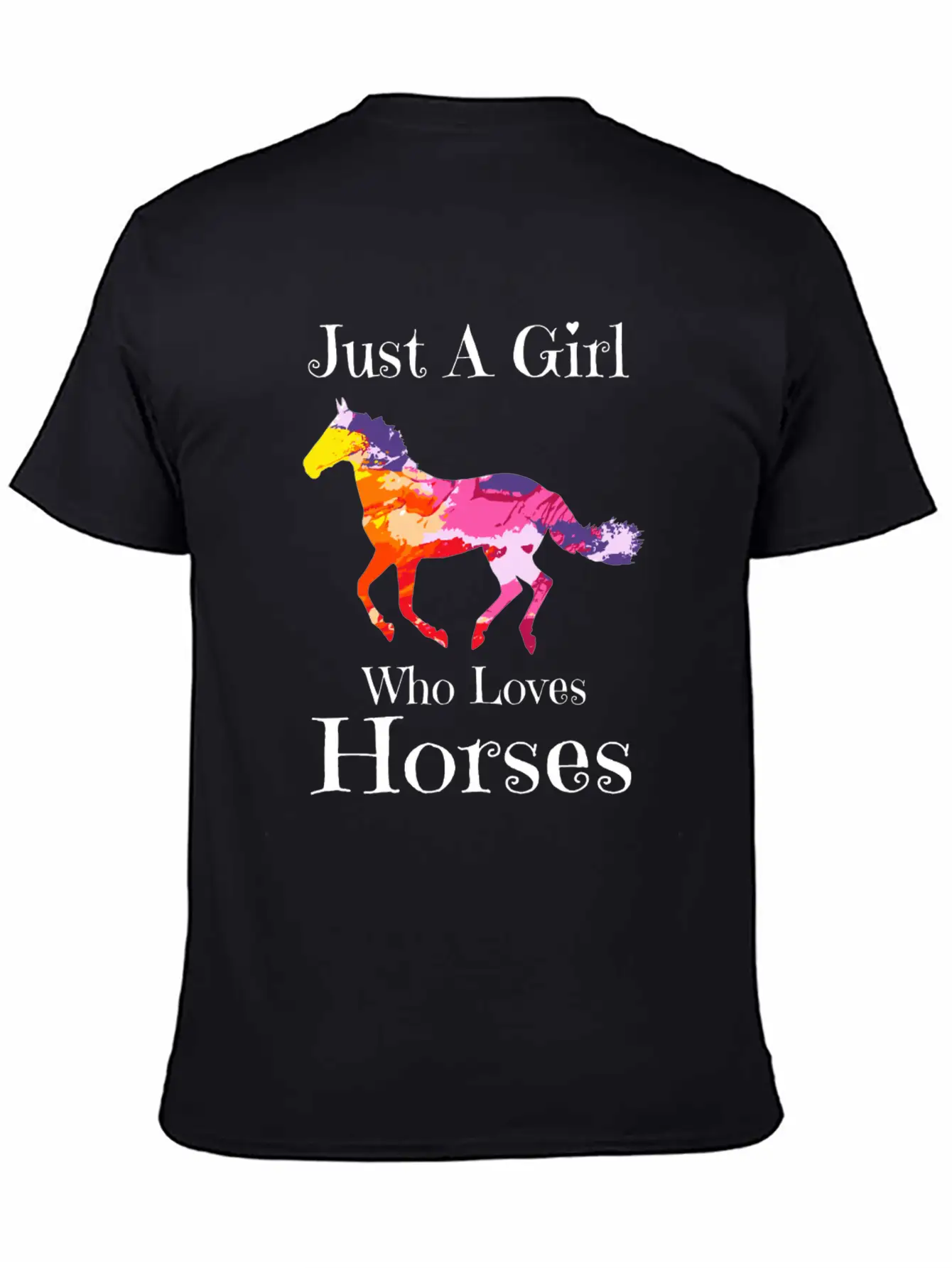 Just A Girl Who Loves Horses Horse Riding Girls Te Casual Graphic T-Shirt – Simple And Comfortable Daily Wear