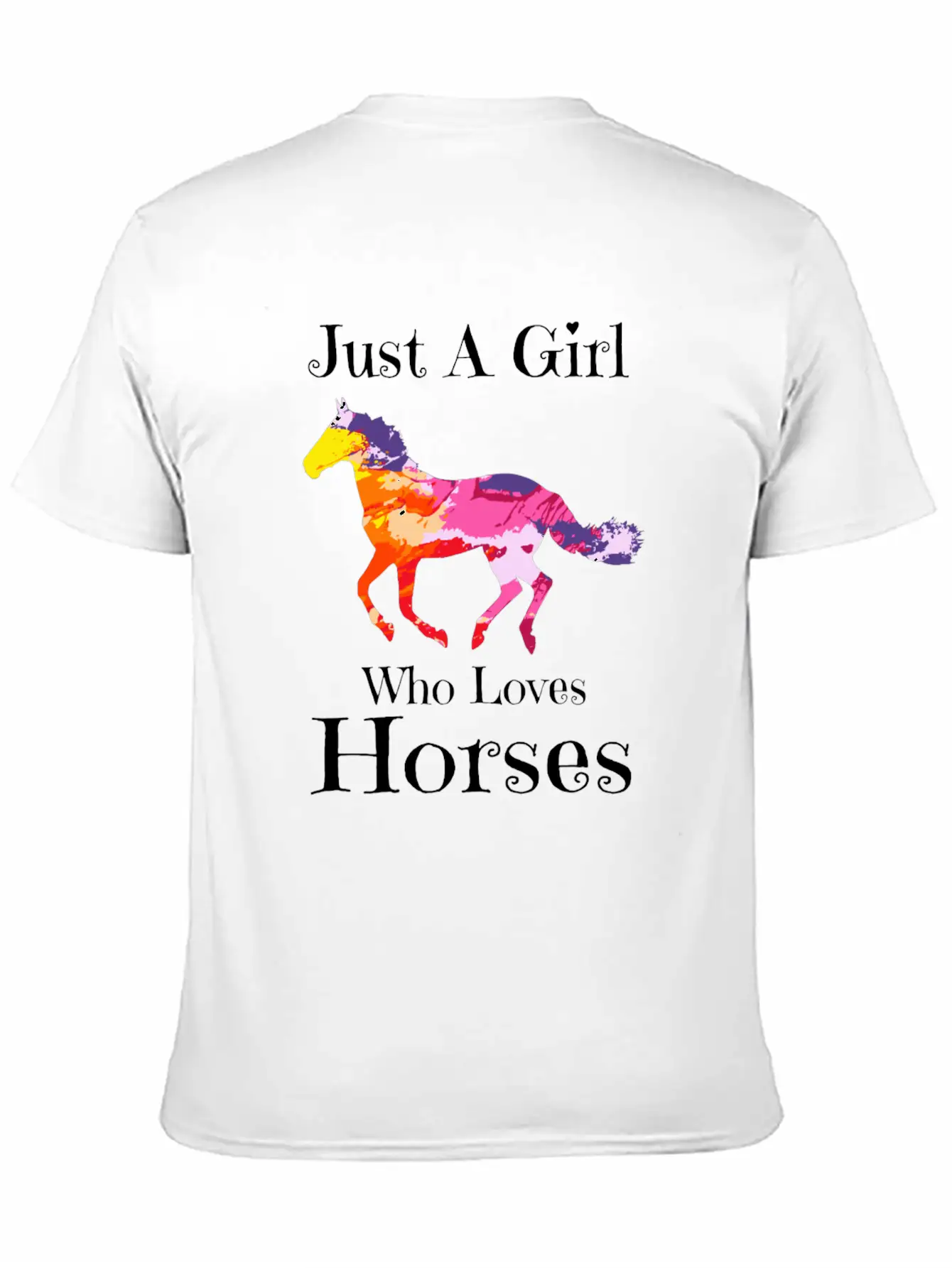 Just A Girl Who Loves Horses Horse Riding Girls Te Casual Graphic T-Shirt – Simple And Comfortable Daily Wear