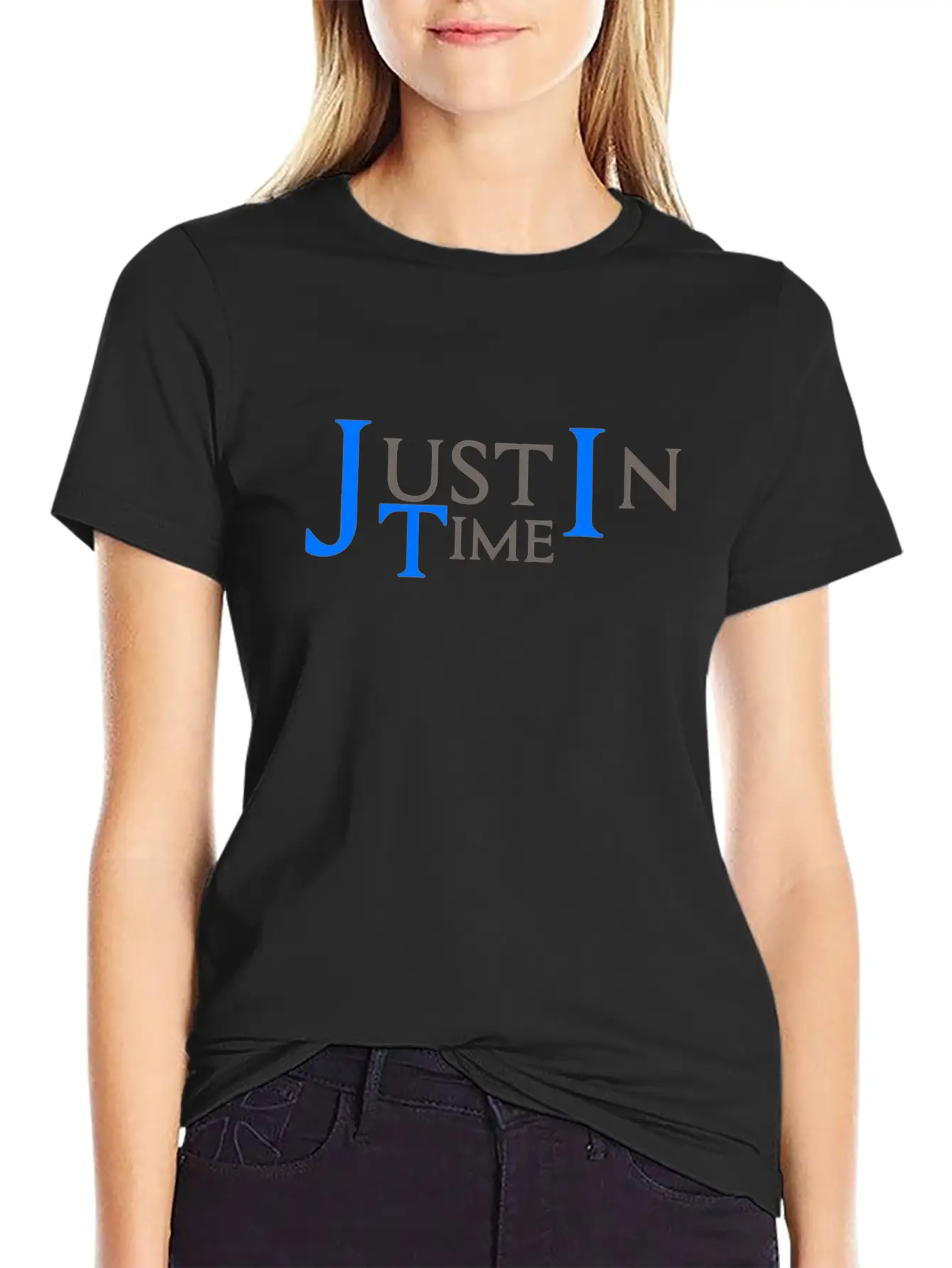 Justintime Dark Essential Unisex Summer Tee – Soft Cotton Casual Fit