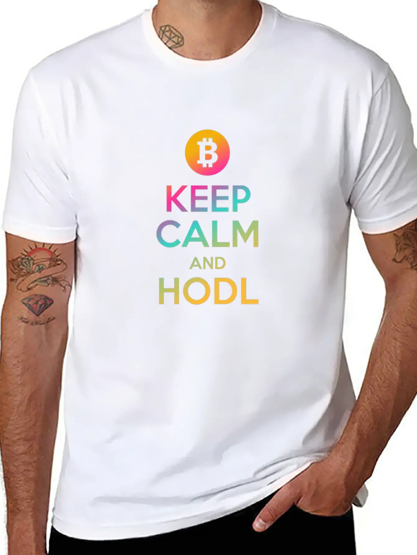 Keep Calm And HODL - Bitcoin, Cryptos, Hodlers Classic Cotton Tee – Unisex Comfort For Any Season