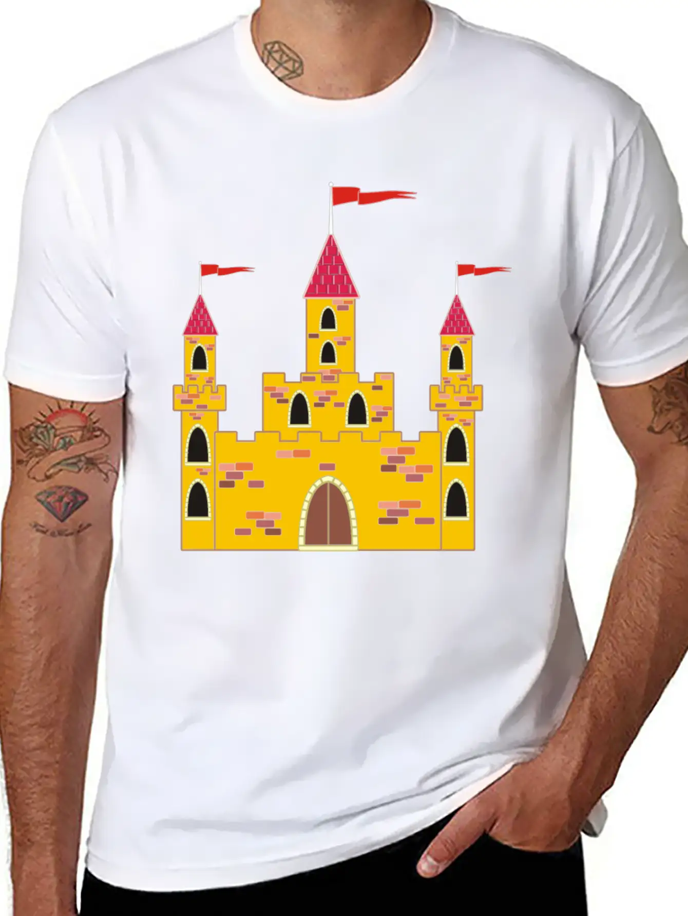 Krone Crown Koenig King Castle Schloss Tower Burg1 Casual Graphic T-Shirt – Simple And Comfortable Daily Wear