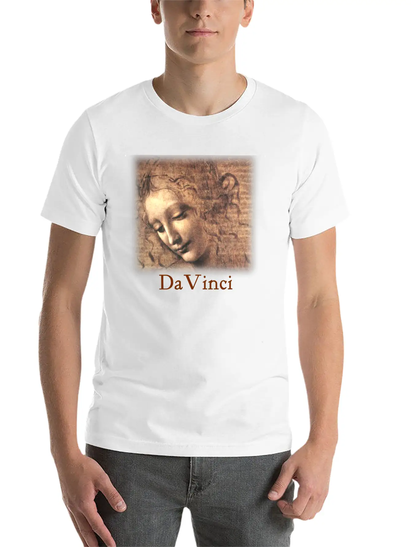 Leonardo_davinci__woman Casual Graphic T-Shirt – Simple And Comfortable Daily Wear