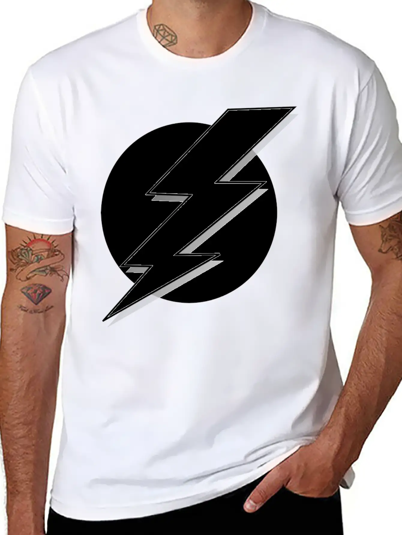 Lightning Bolt T-Shirt Casual Graphic T-Shirt – Simple And Comfortable Daily Wear