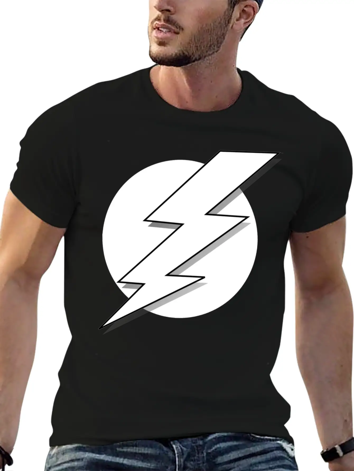Lightning Bolt T-Shirt Casual Graphic T-Shirt – Simple And Comfortable Daily Wear