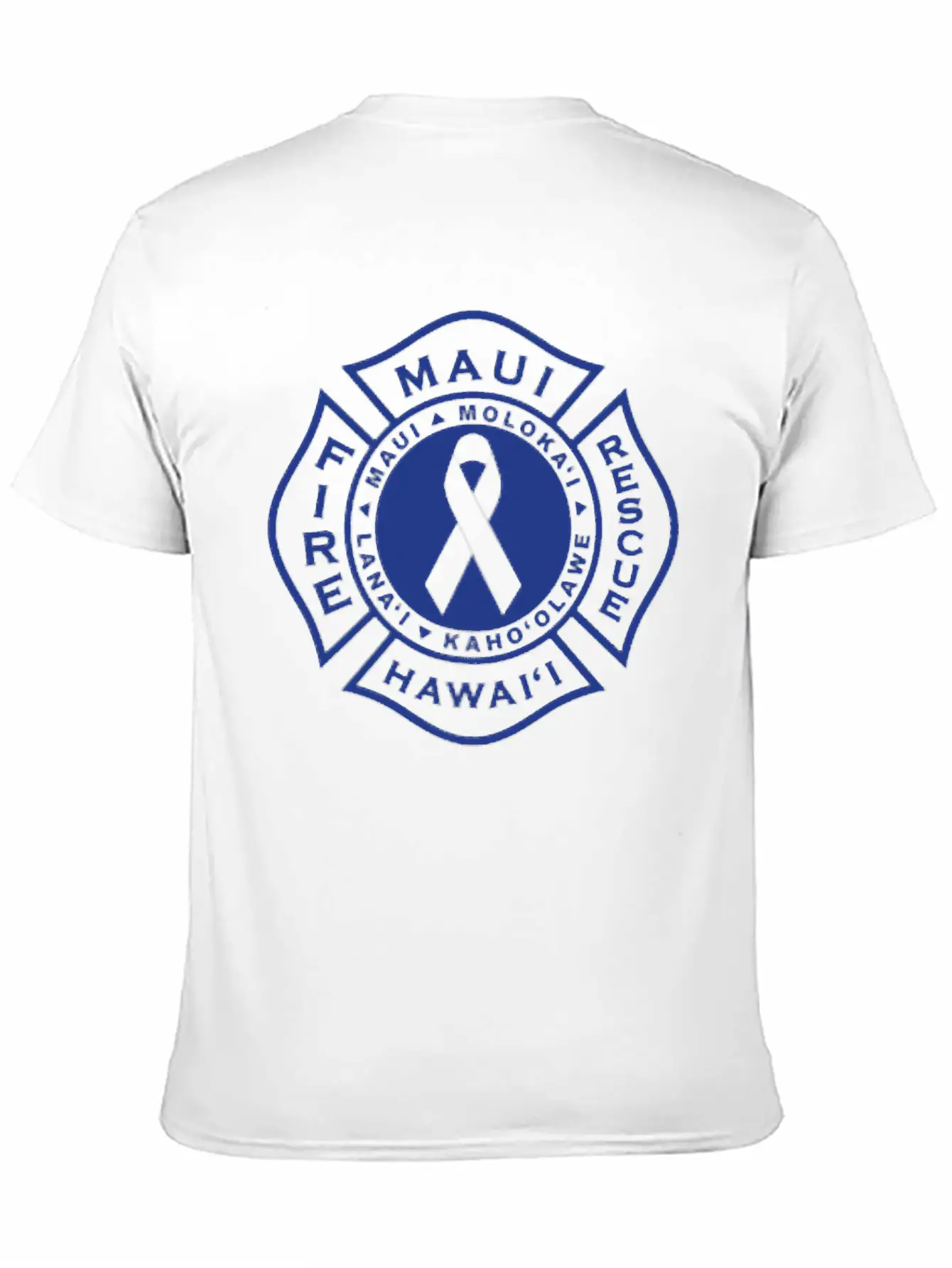 Maui Fire Department Blue On Pink Casual Graphic T-Shirt – Simple And Comfortable Daily Wear