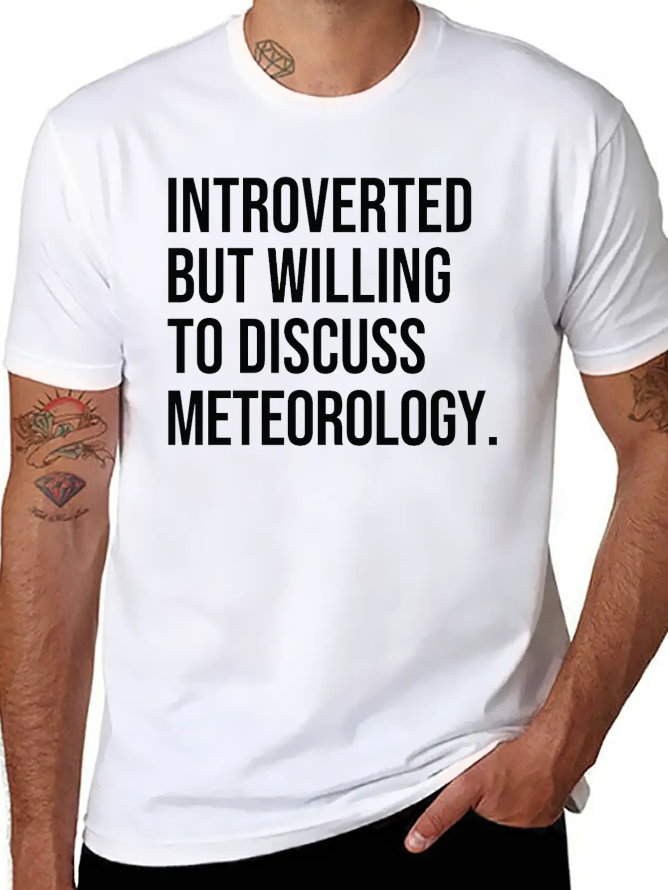 Meteorology Funny Introverted Meteorologist Saying Casual Graphic T-Shirt – Simple And Comfortable Daily Wear