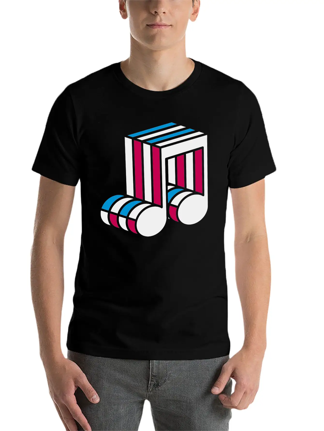 Music Note Colorful Techno Dance Pattern Symbol Co Classic Cotton Tee – Unisex Comfort For Any Season