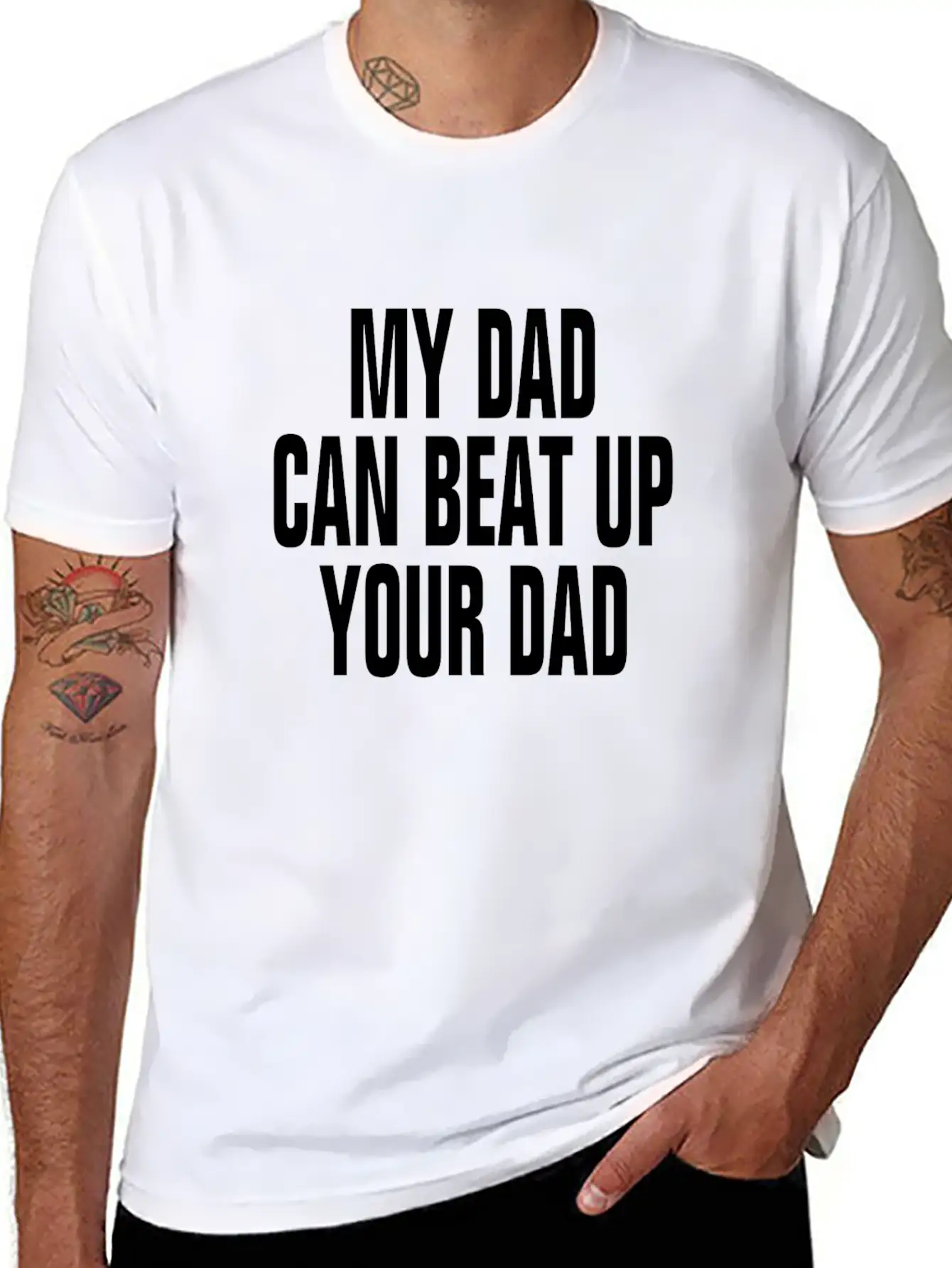 My Dad Can Beat Up Your Dad Casual Graphic T-Shirt – Simple And Comfortable Daily Wear