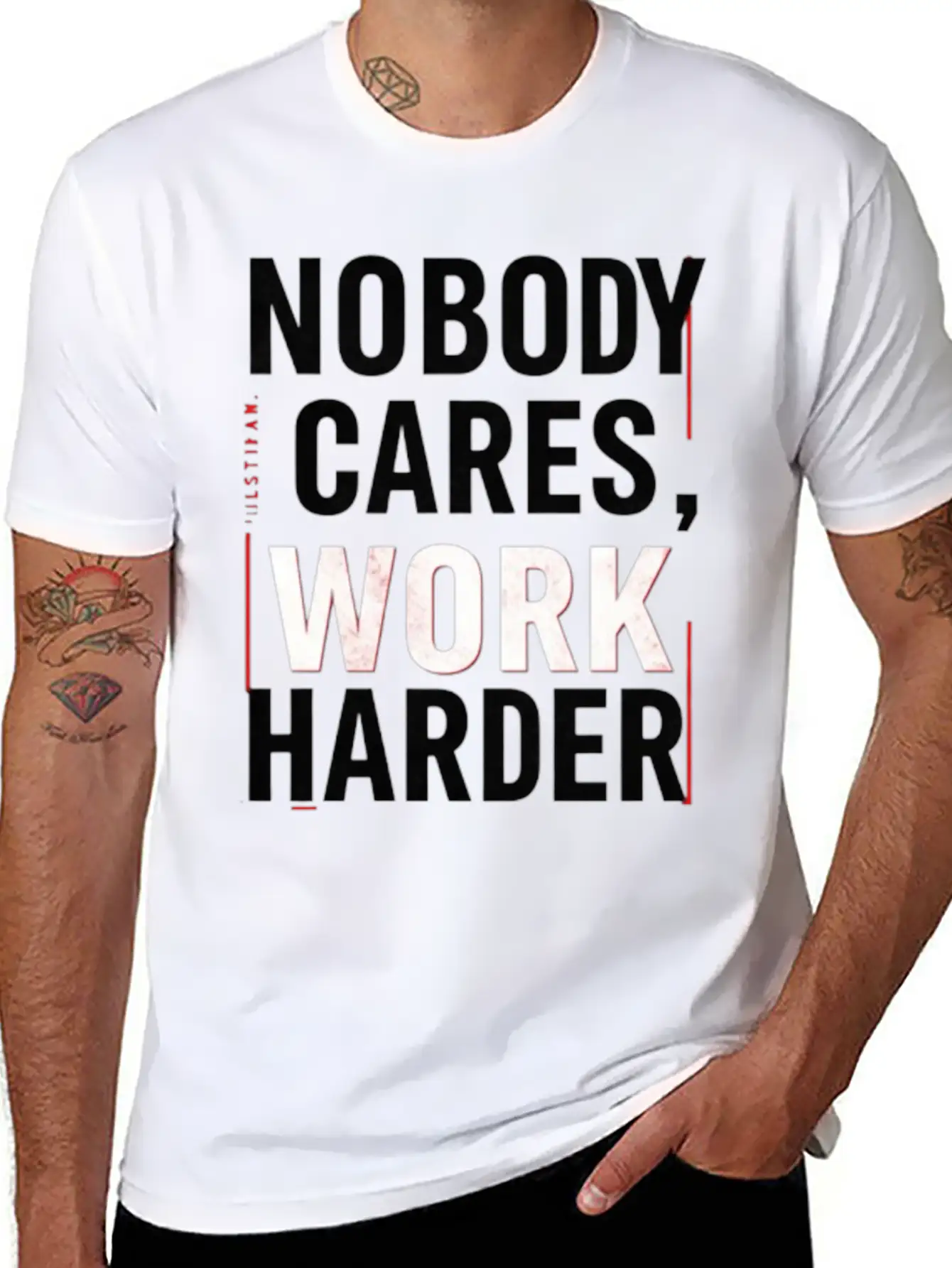 Nobody Cares, Work Harder Classic Cotton Tee – Unisex Comfort For Any Season