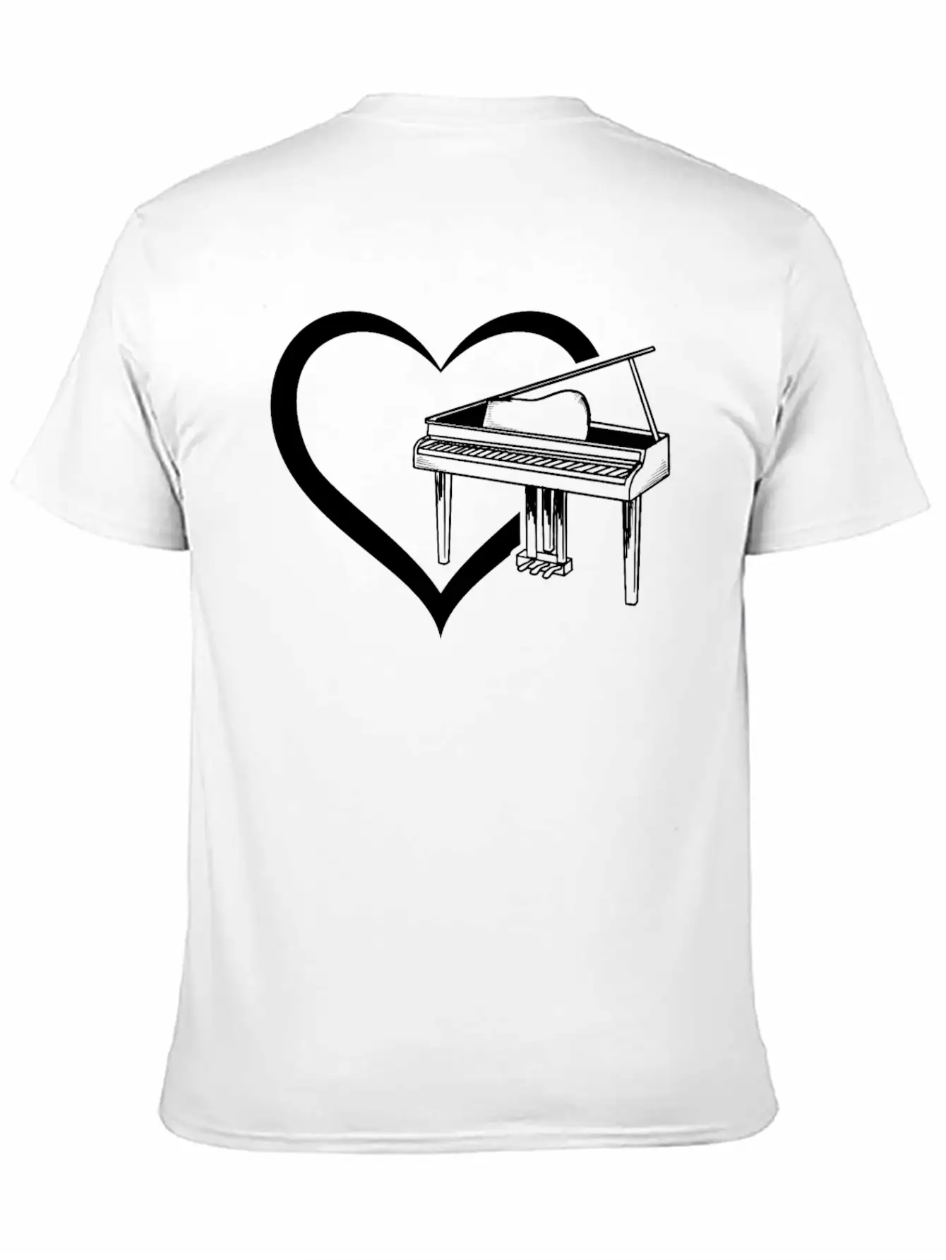 Piano Heart Piano Player Piano Lover - Pianist Casual Graphic T-Shirt – Simple And Comfortable Daily Wear