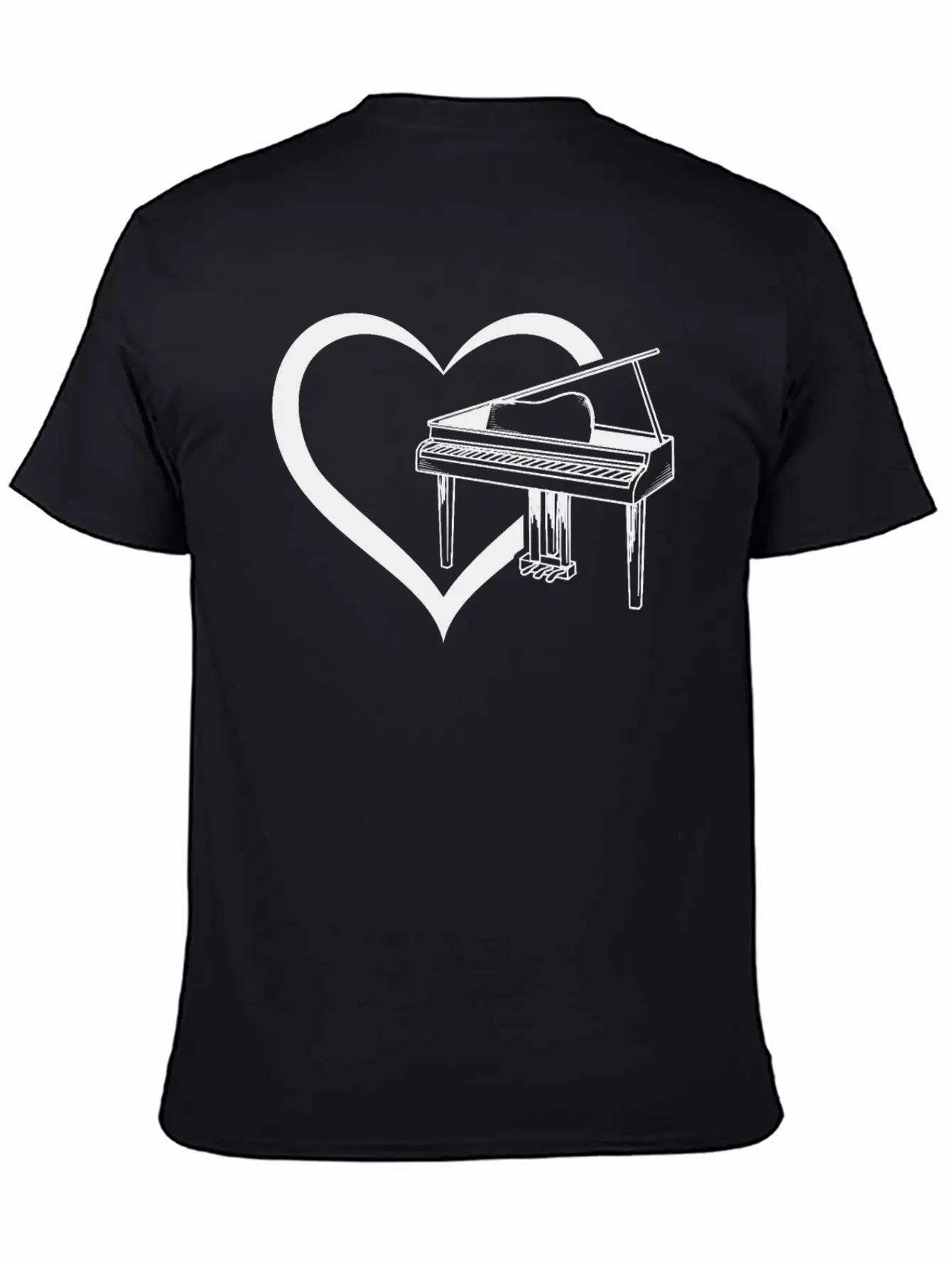 Piano Heart Piano Player Piano Lover - Pianist Casual Graphic T-Shirt – Simple And Comfortable Daily Wear