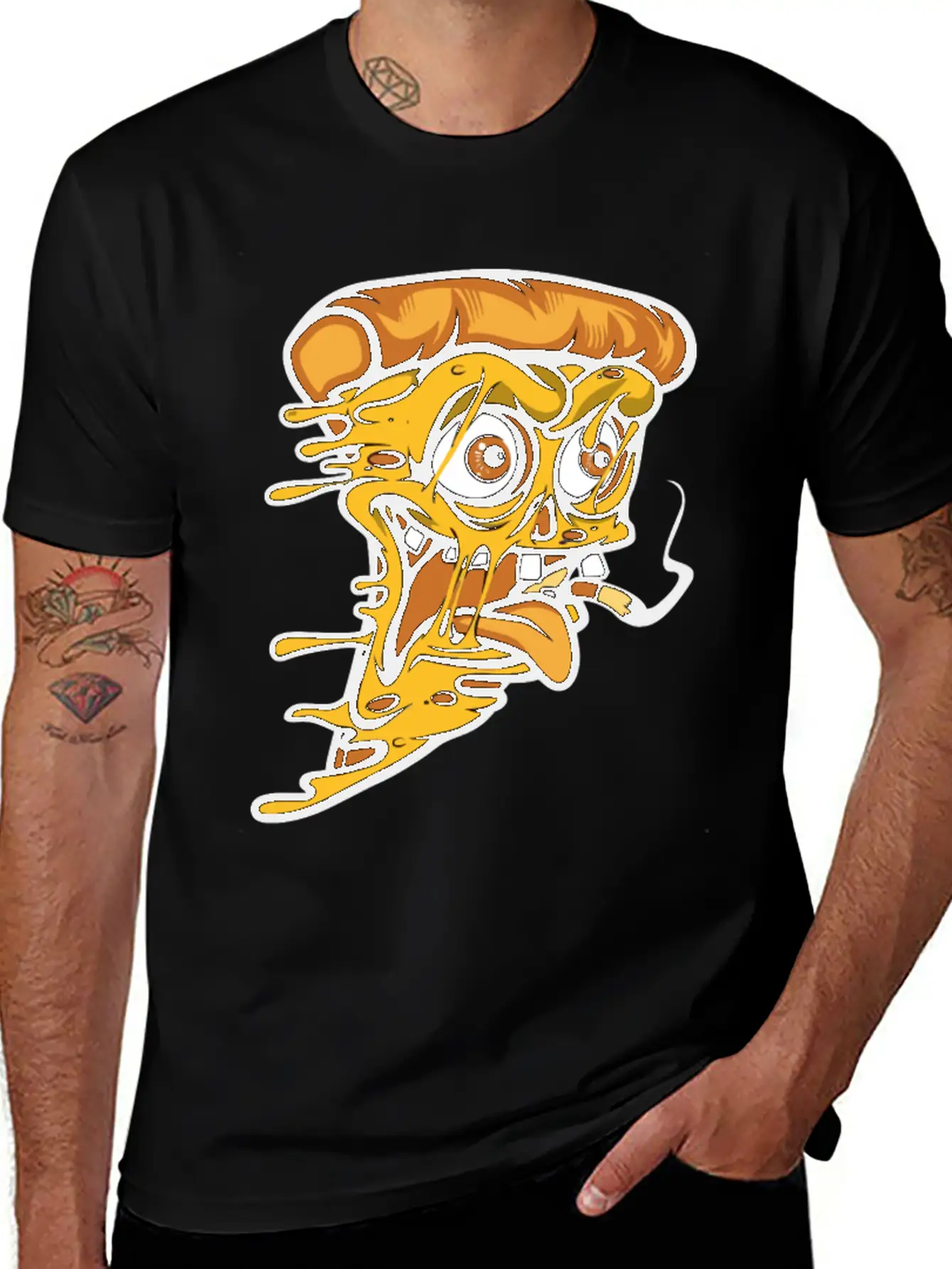 Pizza Smoking Unisex Short Sleeve Soft Cotton T-Shirt – Casual Everyday Wear
